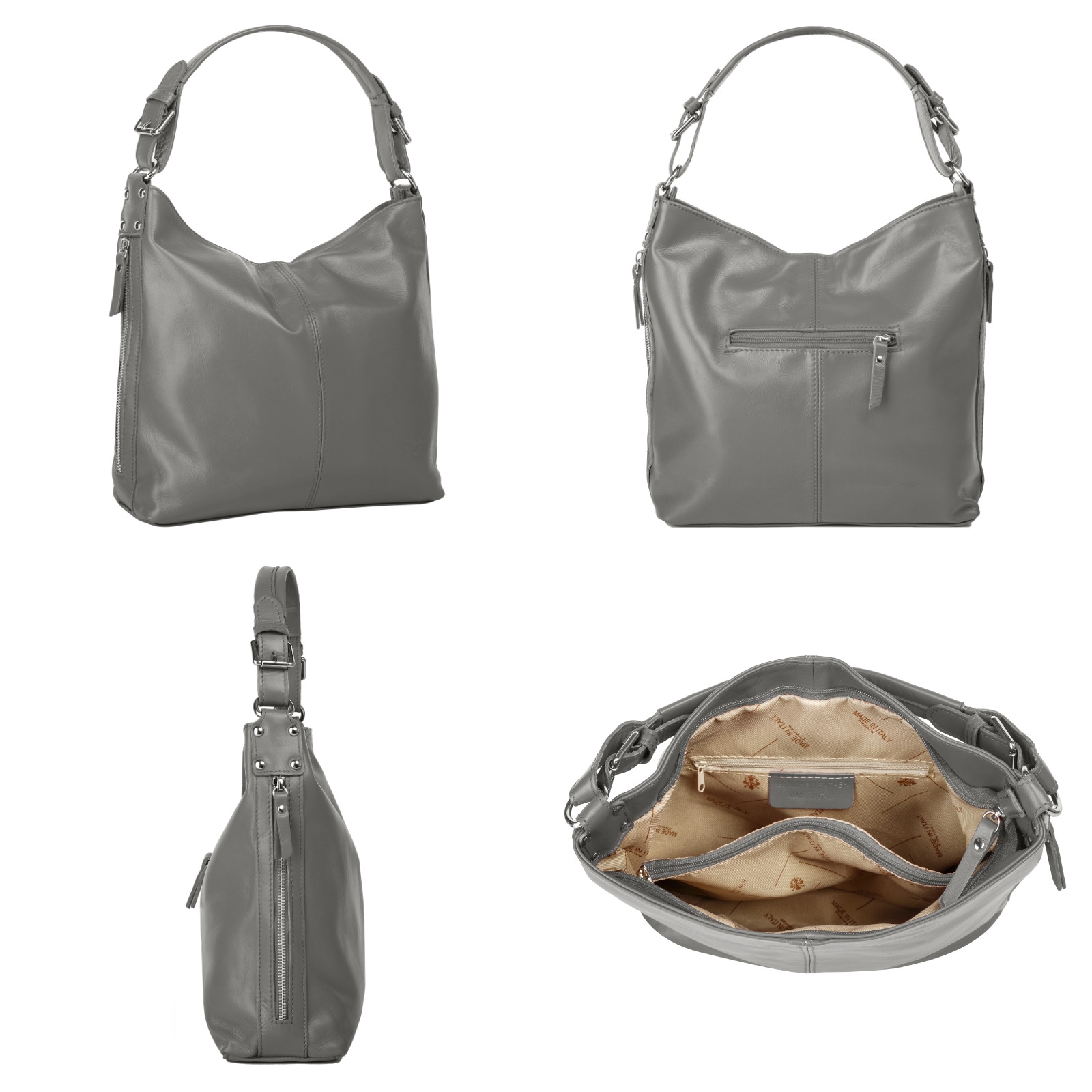 Samantha Look Henkeltasche, echt Leder, Made in Italy