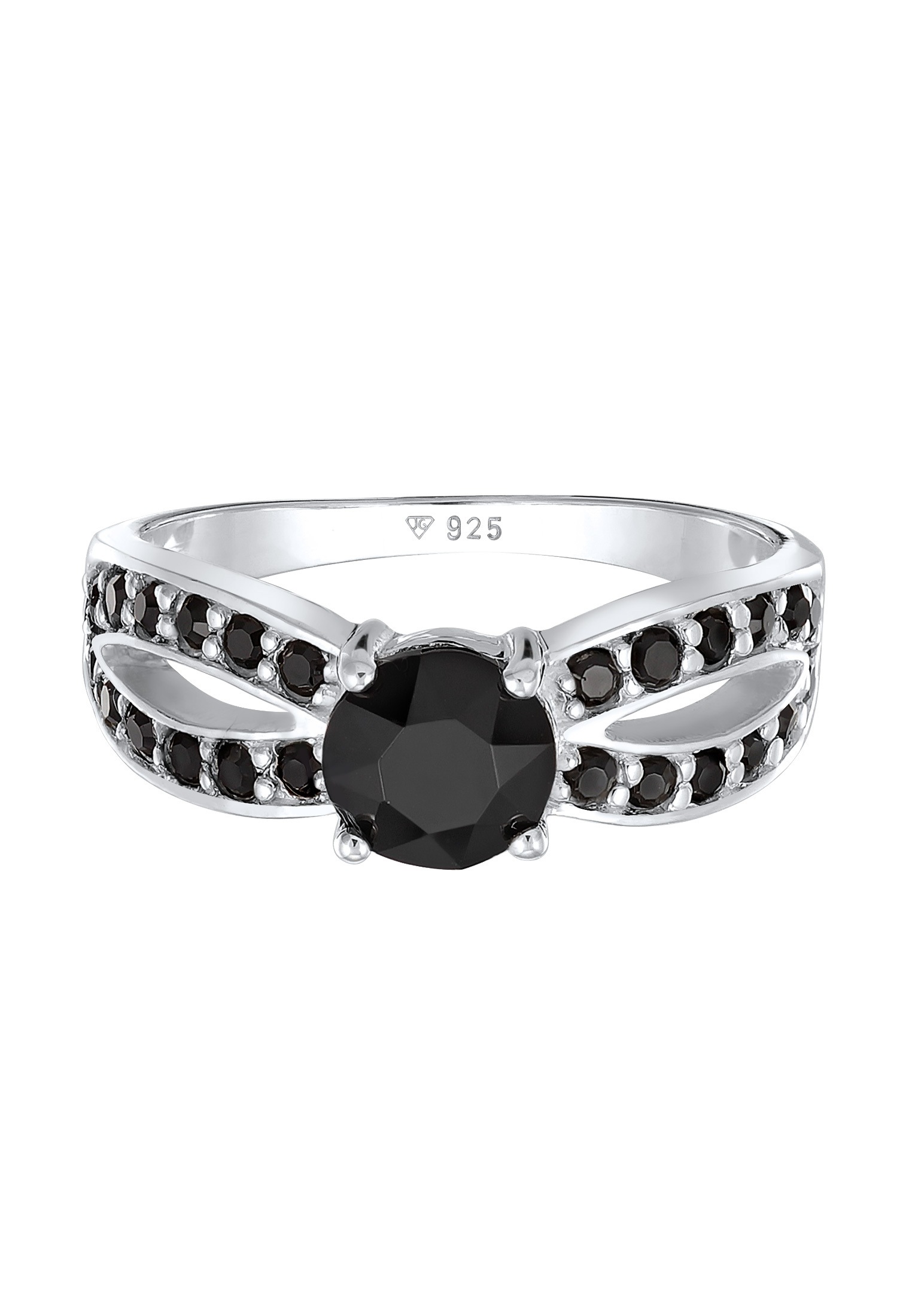 Elli Silberring »Ring Solitär Glamourös Kristall 925 Silber«