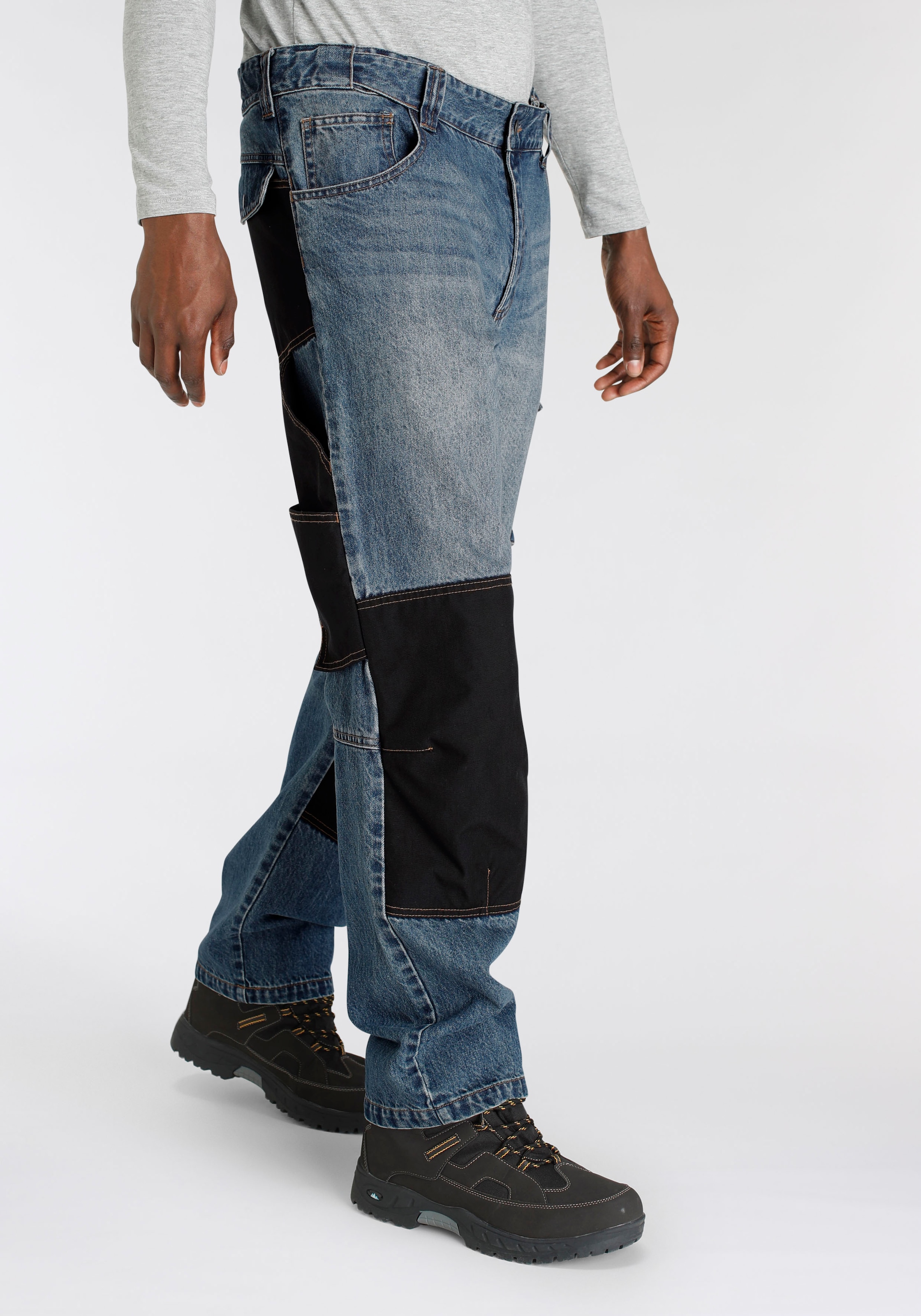 Northern Country Arbeitshose »Multipocket Jeans«, (aus 100% Baumwolle,  robuster Jeansstoff, comfort fit), mit dehnbarem Bund, 9 praktischen  Taschen, Knieverstärkung aus Cordura bei ♕