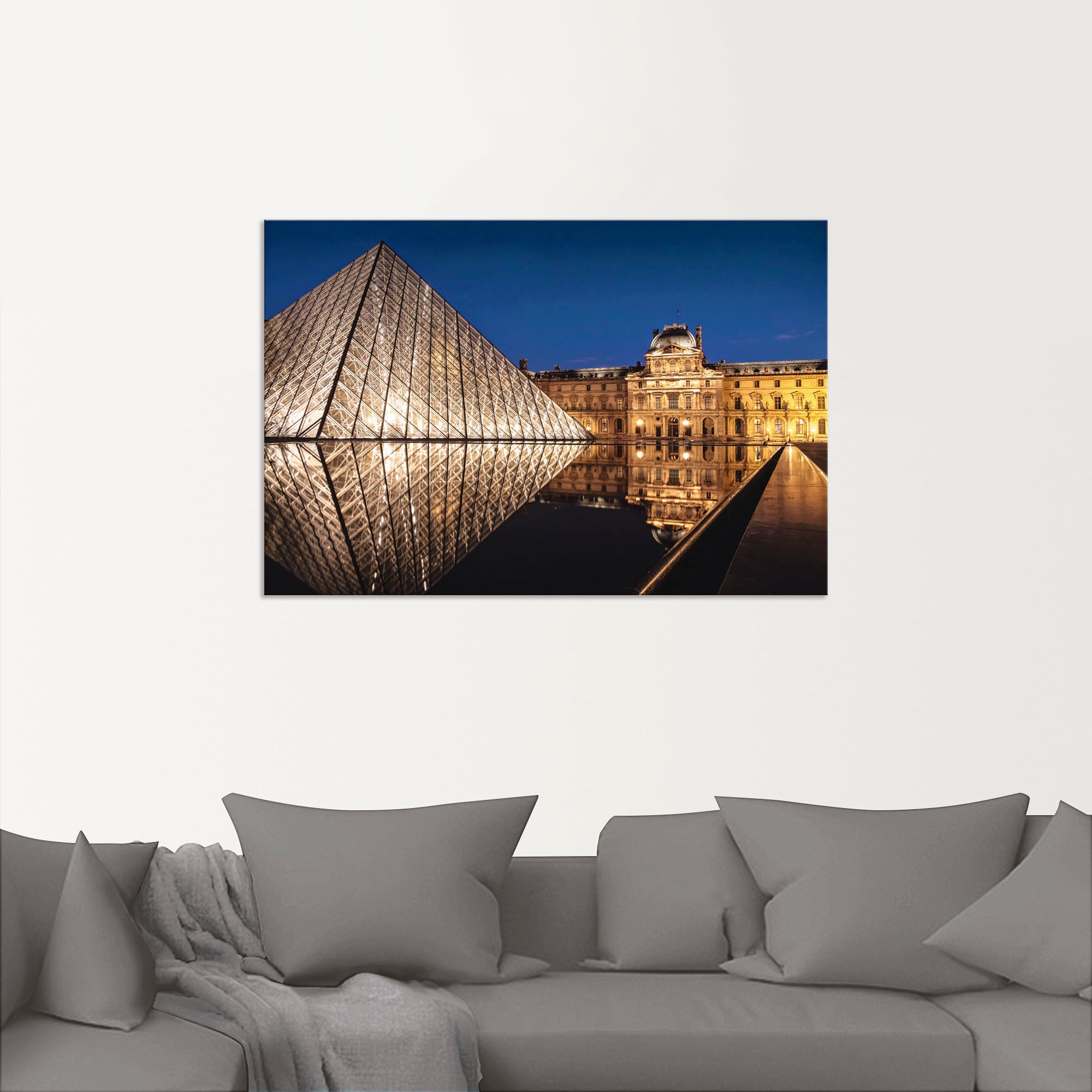 Artland Wandbild »Glaspyramide Musée du Louvre, Paris«, Gebäude, (1 St.),  als Alubild, Leinwandbild, Wandaufkleber oder Poster in versch. Größen auf  Rechnung bestellen