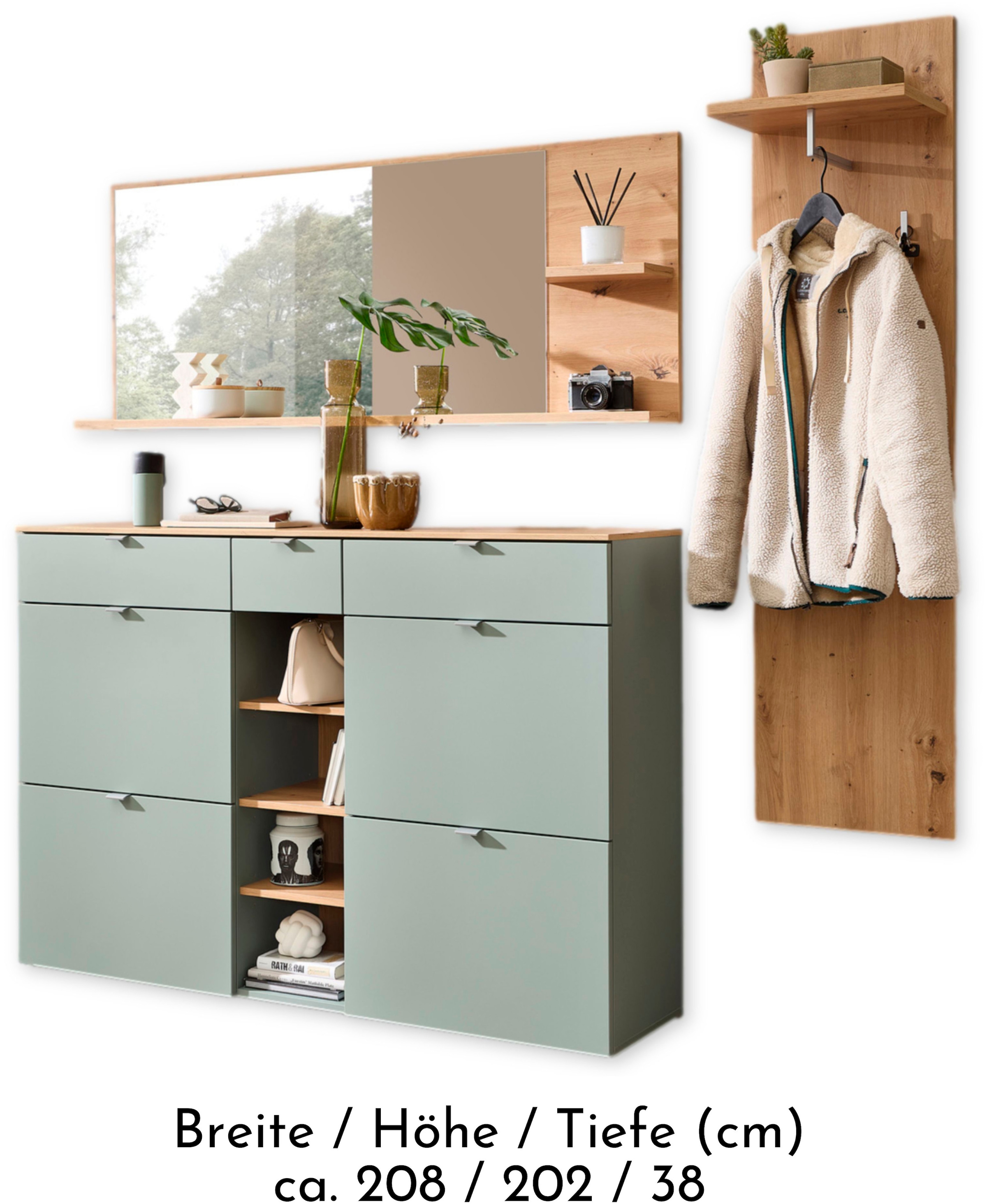 Innostyle Garderoben-Set »Bari Garderobenprogarmm, BxHxT 208x202x38 cm«, (Set, 3 St.), Besteht aus 3 Typen