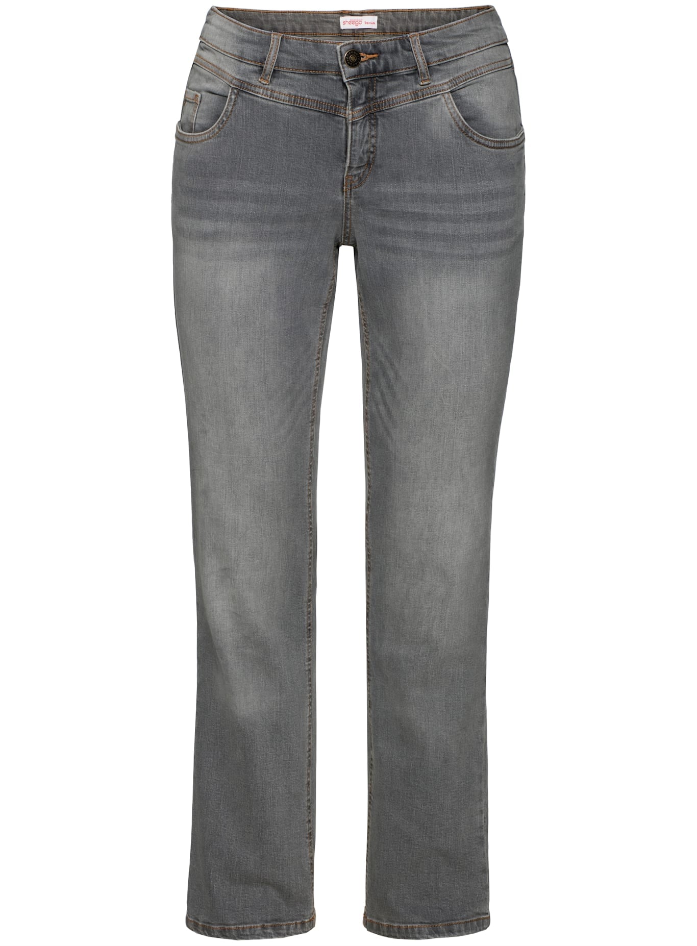 Sheego, Damen, Stretch-Jeans 1 Stk., grey denim, Kurzgrößen, 22 - Kurzgrößen, grey denim, bewegungselastische Stretch-Qualität