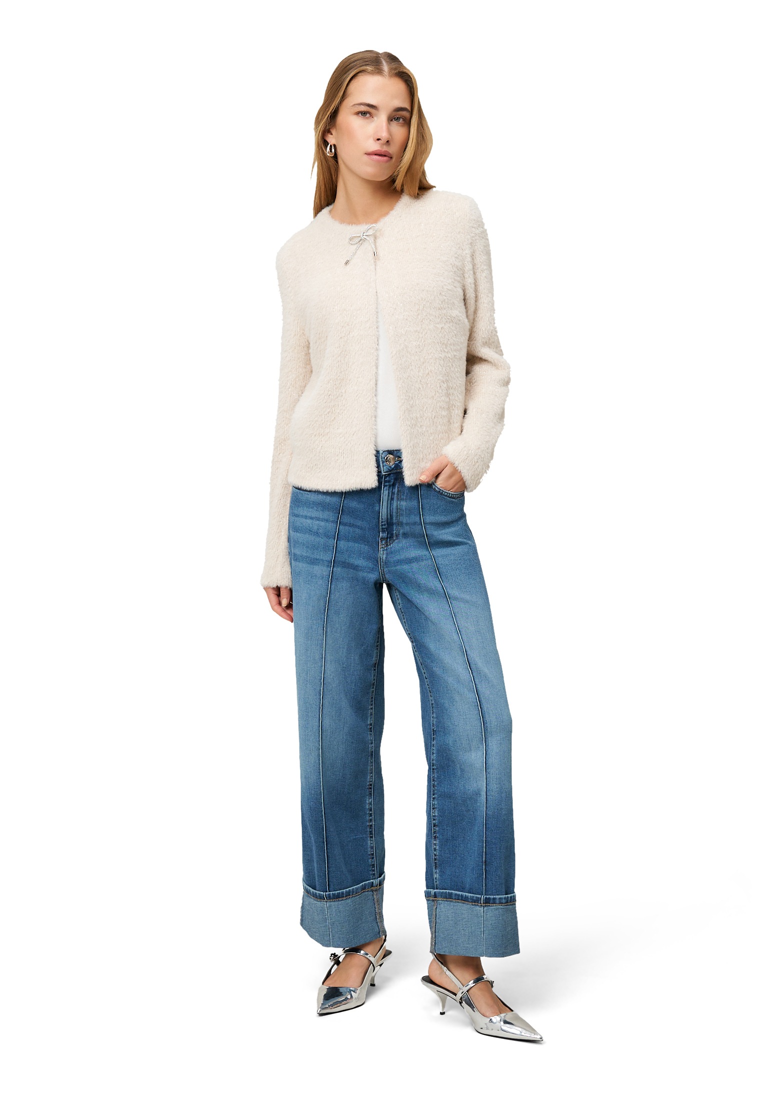 Zero Sweatshirt »Sweatjacke mit Schleife«
