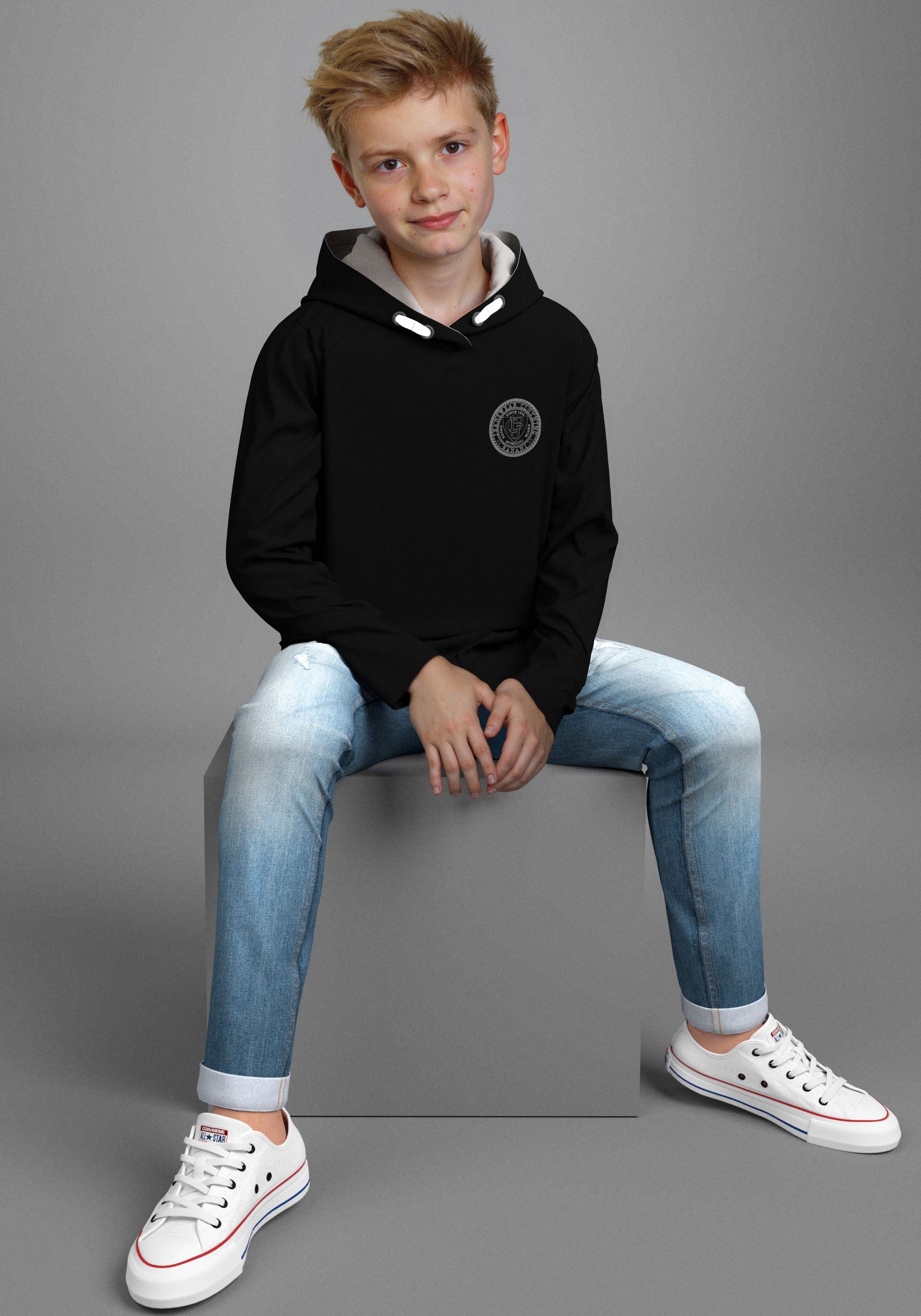 Arizona Stretch-Jeans »mit schmalem Bein für Jungen« skinny fit,  gerade Beinform,  trendiger Used-Look