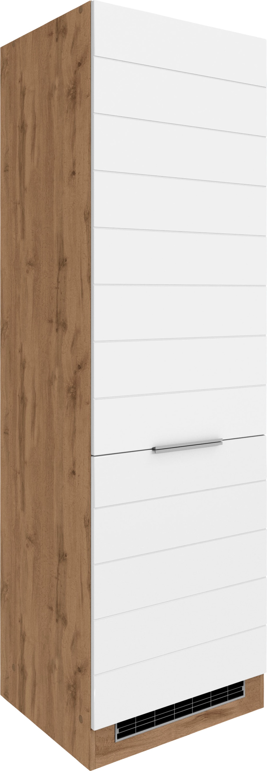 KOCHSTATION Kühlumbauschrank »KS-Luhe«, 60 cm breit, hochwertige MDF-Fronten mit waagerechter Lisene