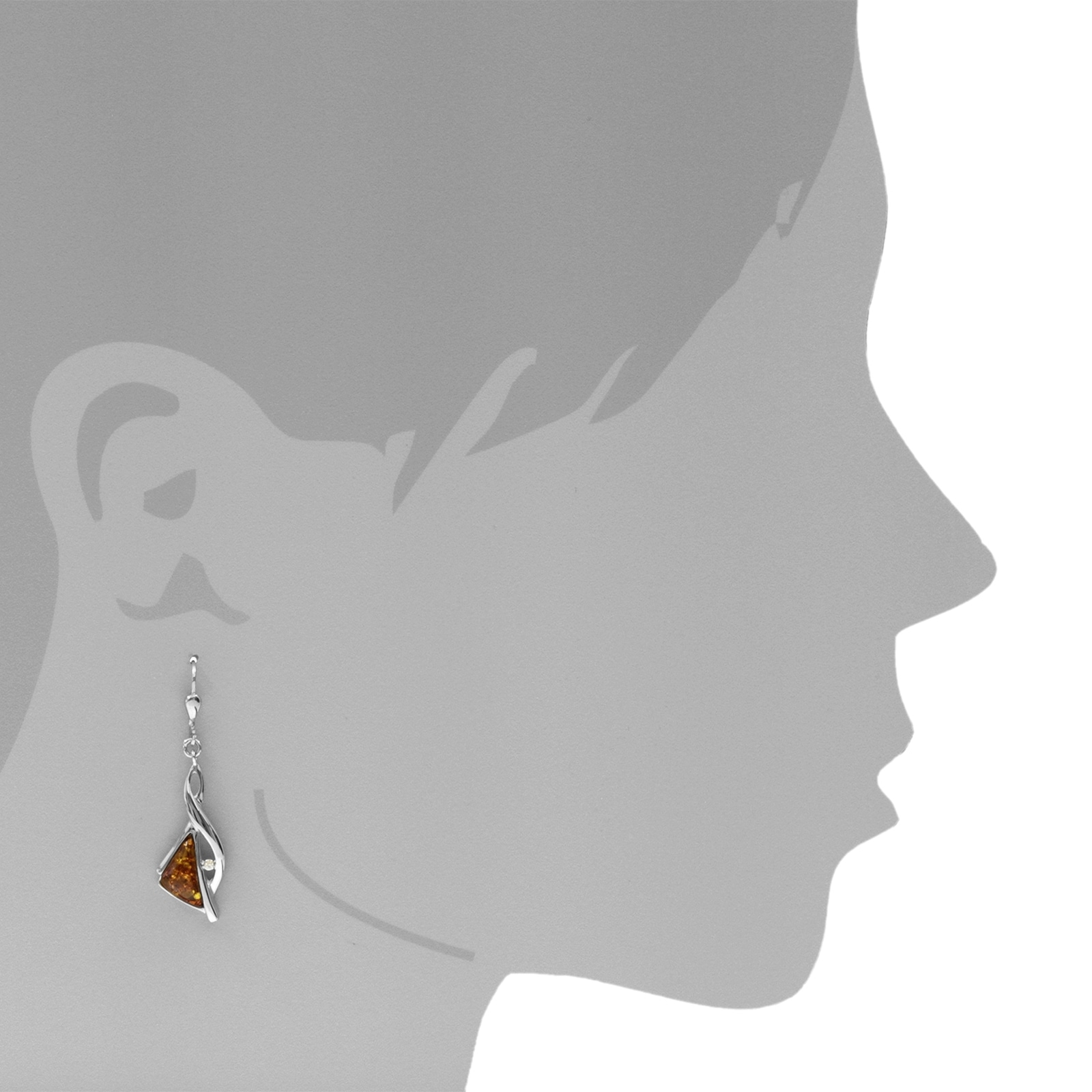 OSTSEE-SCHMUCK Paar Ohrhänger »- Naya - Silber 925/000 - Bernstein/Zirk.«
