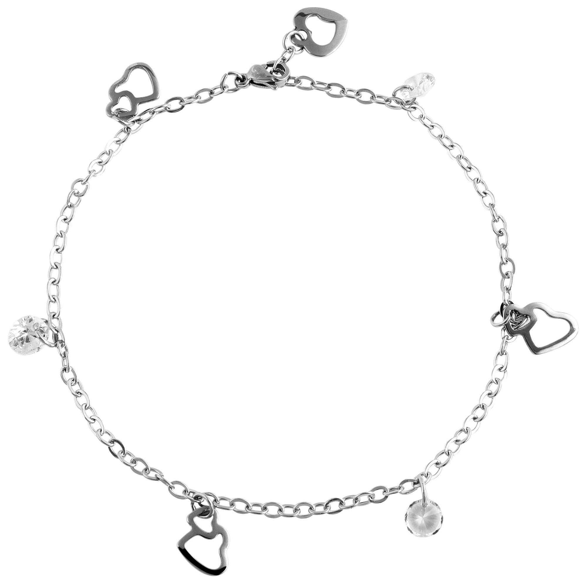 Adelia´s Armband »Damen Armband aus Edelstahl mit Strass Steinchen 25 cm«