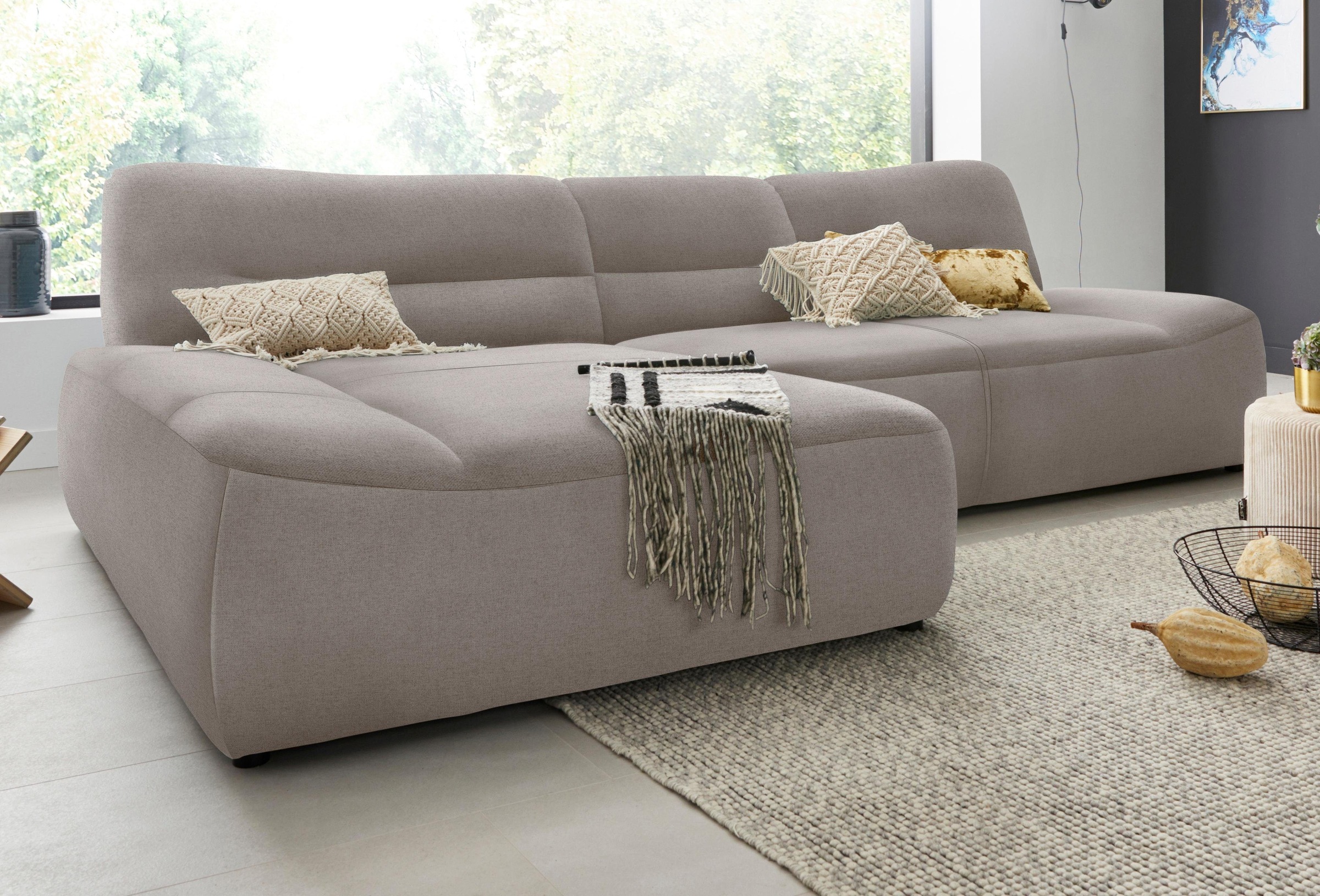 DOMO collection Ecksofa »Cesena moderne Polsterecke mit flachen Armlehnen, L-Form«, fester Sitzkomfort, frei im Raum stellbar