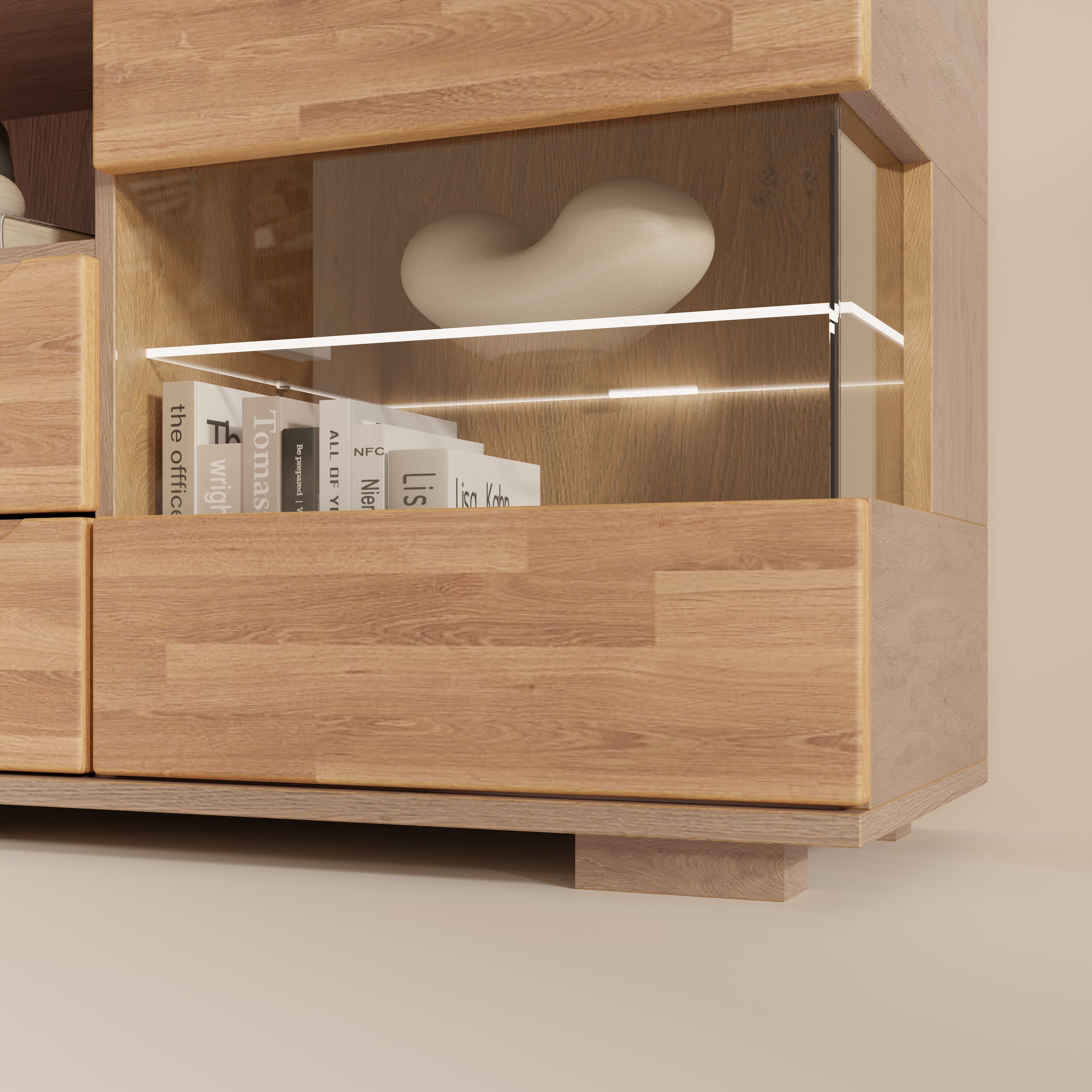 OTTO home Wohnwand »VETRO: besteht aus 2 Vitrinen, 1 Sideboard & 1 Wandregal, Wohnzimmer.« 4 Stk. tlg.