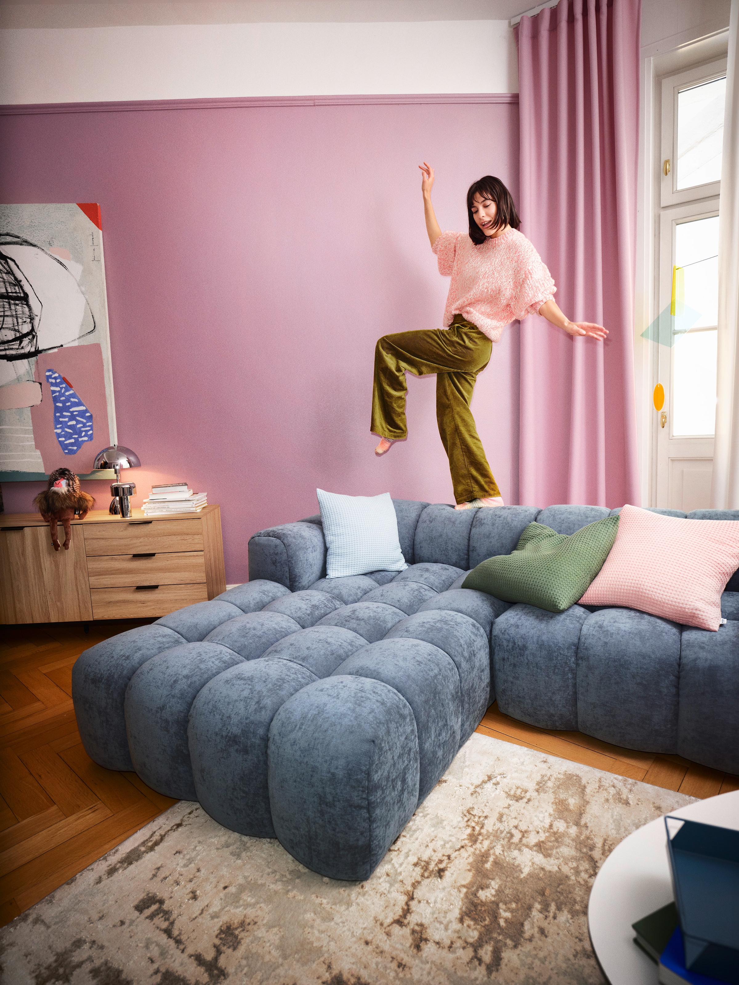 OTTO home Teppich »Miaja, im Vintage-Look« rechteckig 11 mm Höhe dichte Qualität,  leichter Glanz, Wohnzimmer, Schlafzimmer, Esszimmer