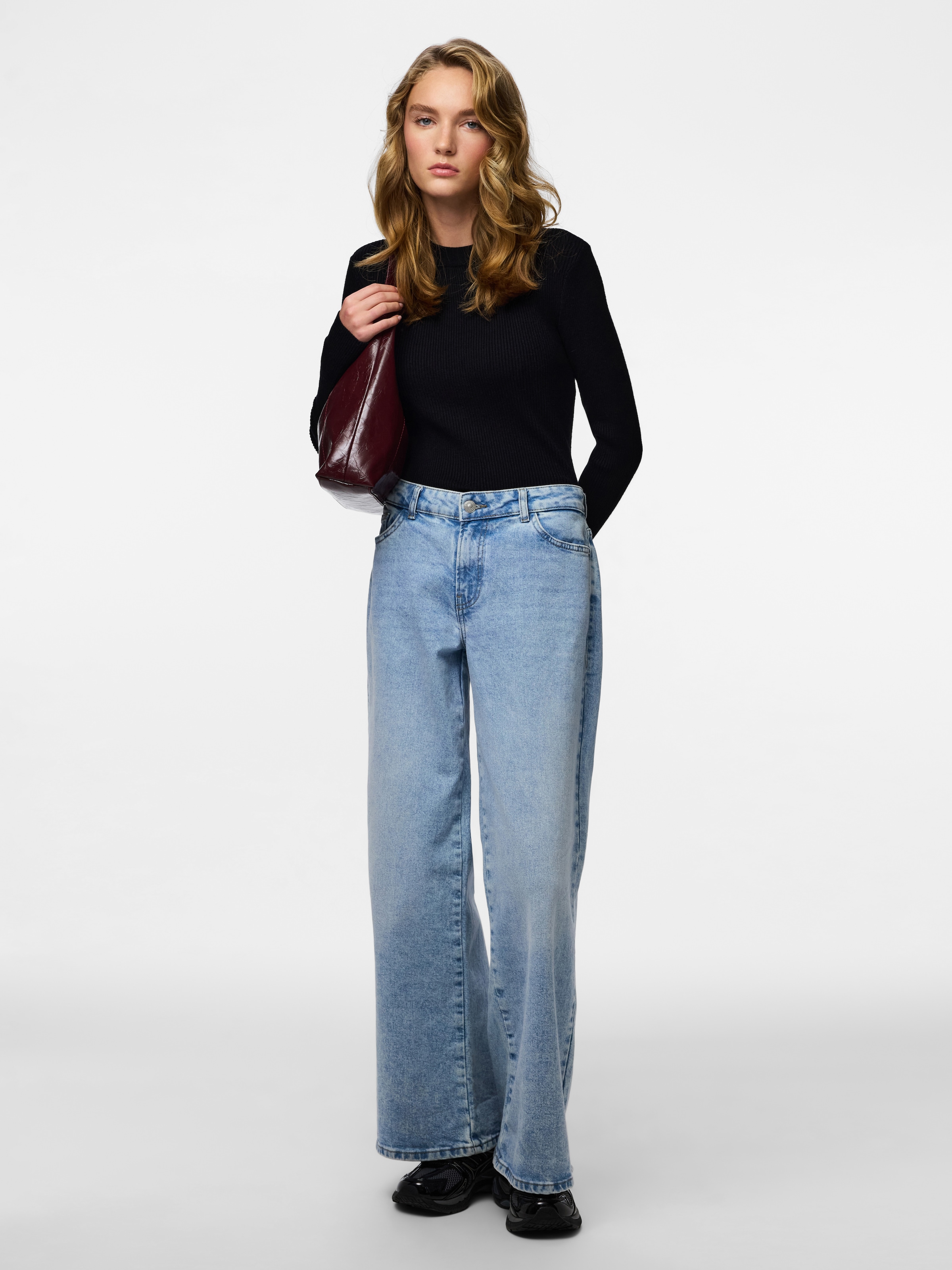 pieces Rundhalspullover »PCMIRA NEW LS O-NECK KNIT NOOS BC«