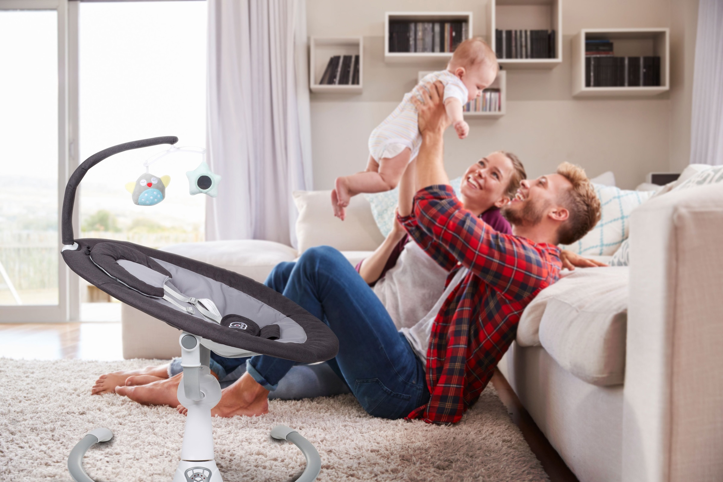 BabyGo Babywippe »Homey«, bis 9 kg, mit Schaukelbewegungen und Sound