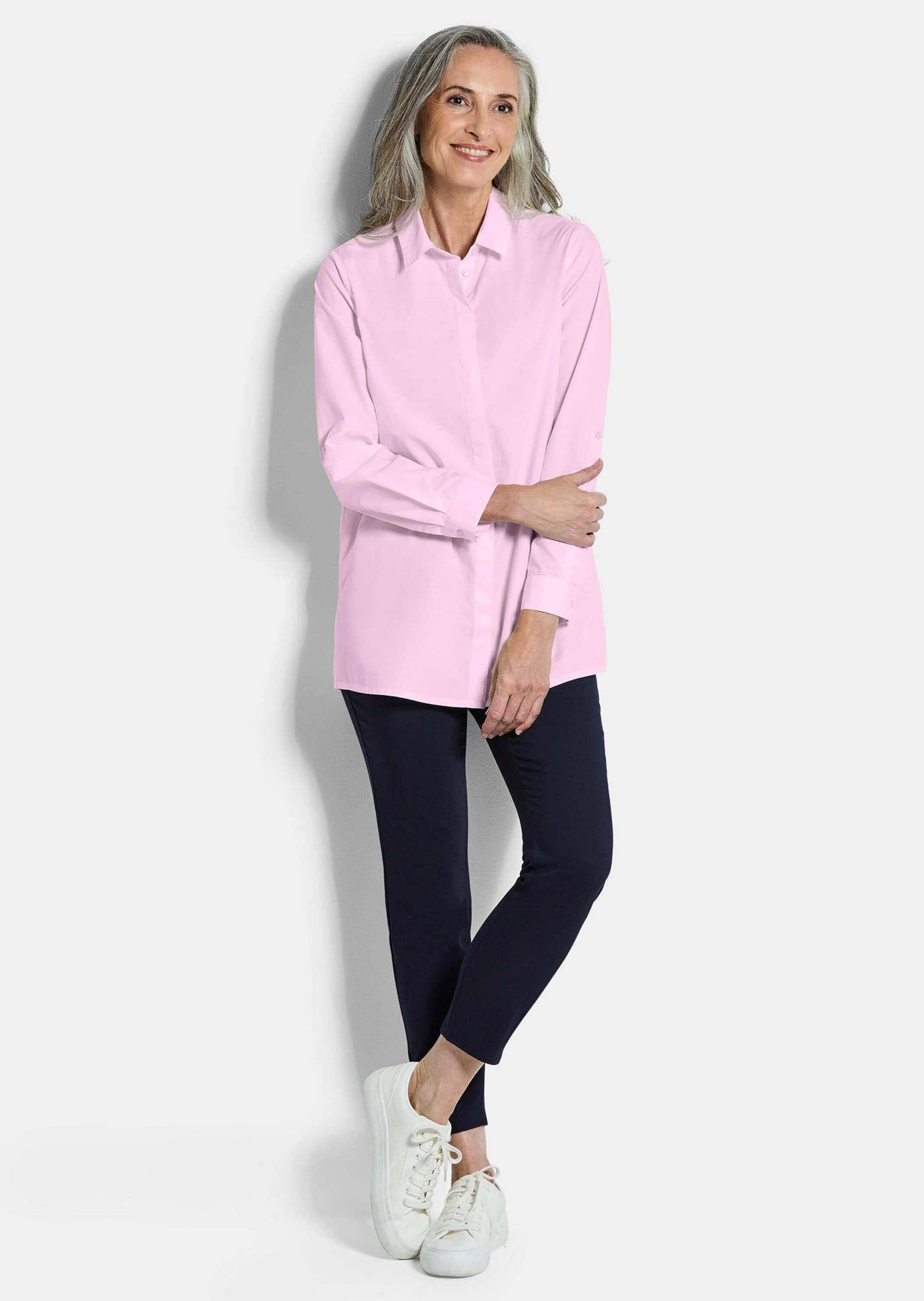 GOLDNER Hemdbluse »Baumwollbluse mit Hemdkragen« Mit Seitenschlitzen