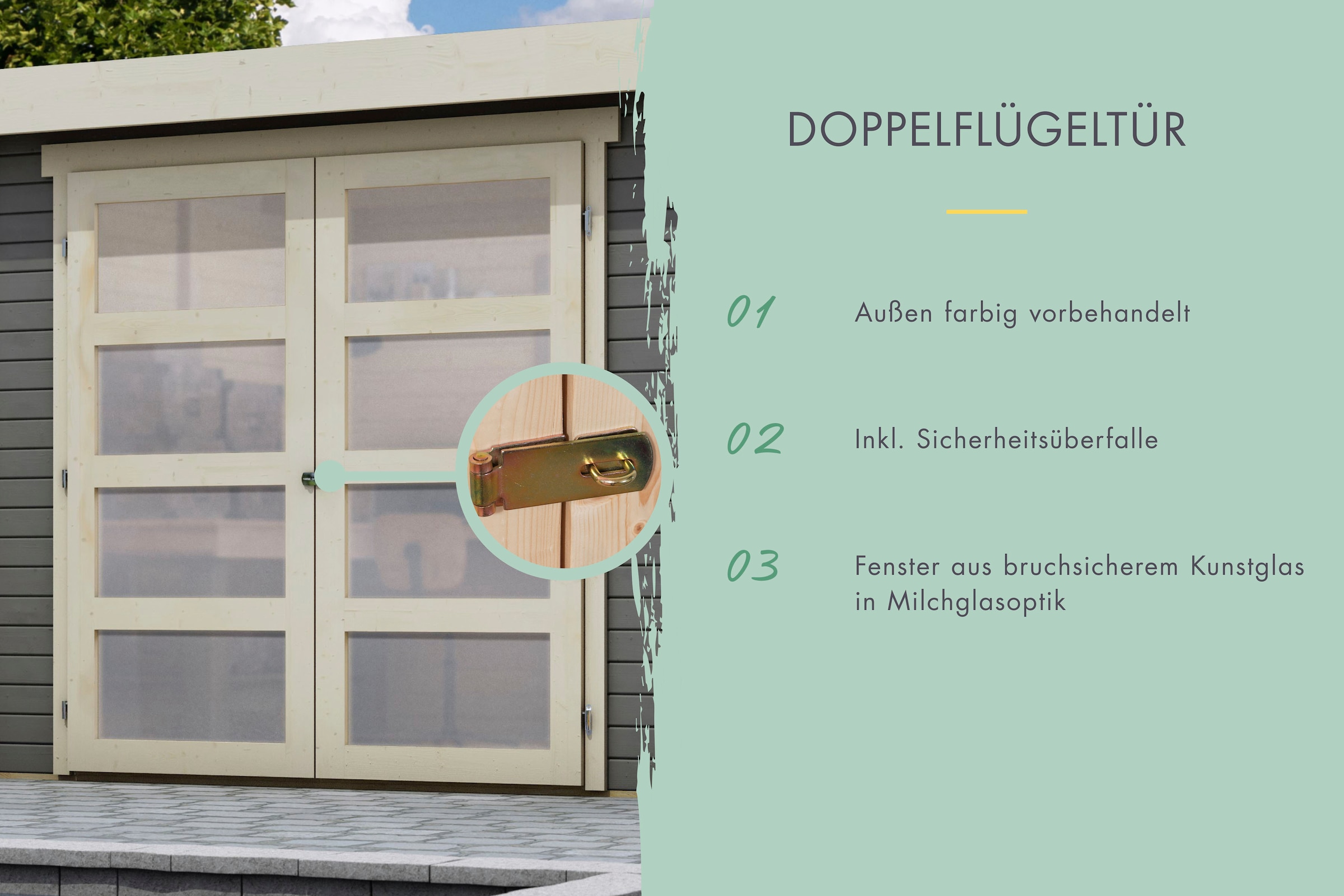 KONIFERA Gartenhaus »"Mittelsdorf 1" terragrau«, aus hochwertiger nordischer Fichte