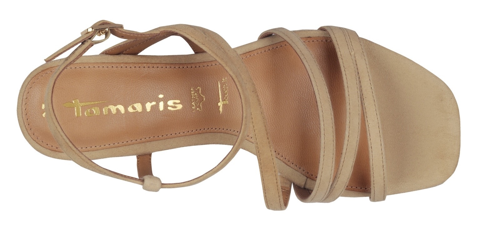 Tamaris Sandalette  , Blockabsatz, Abendschuh, Sommerschuh mit verstellbarer Schnalle