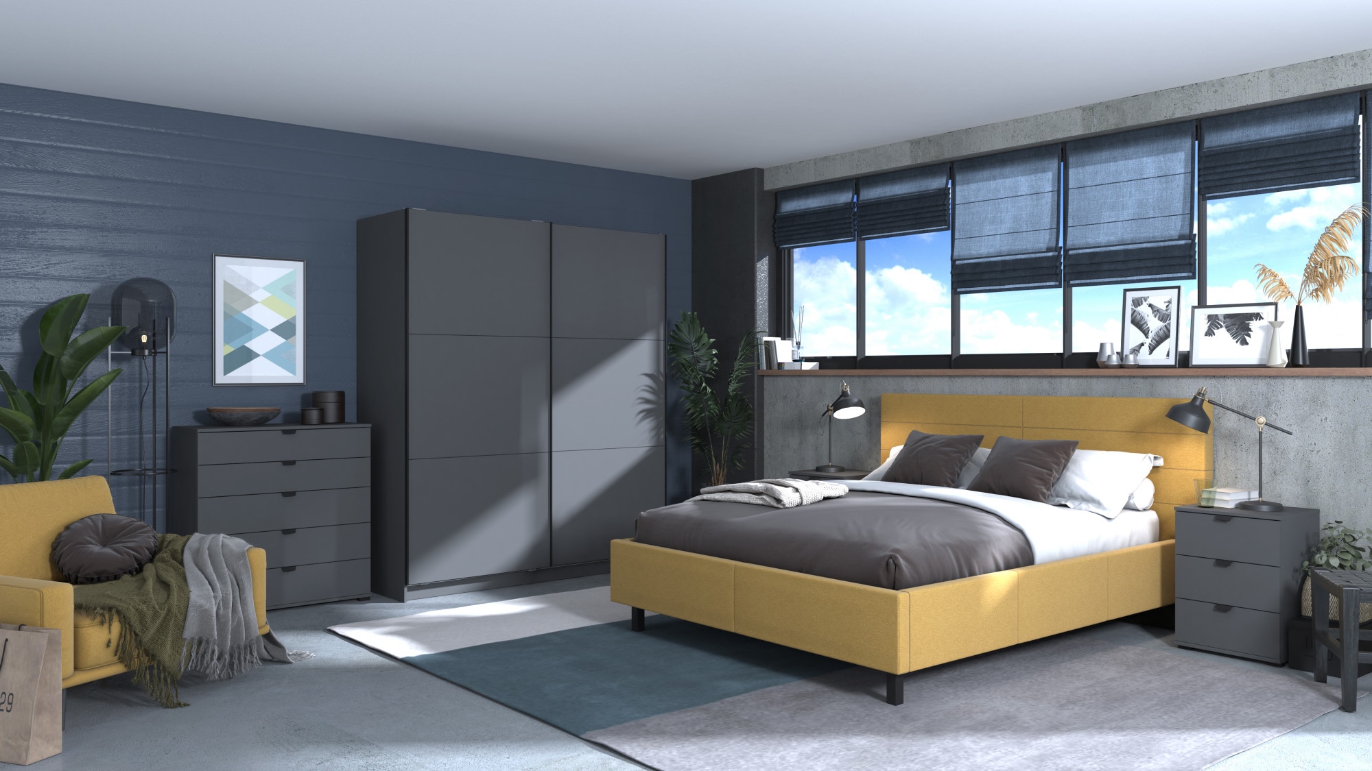 INOSIGN Schwebetürenschrank »Sierra klassischer Kleiderschrank Wäscheschrank 179 oder 217cm breit«, mit kompletter Inneneinteilung, FSC®-zertifizierter Holzwerkstoff