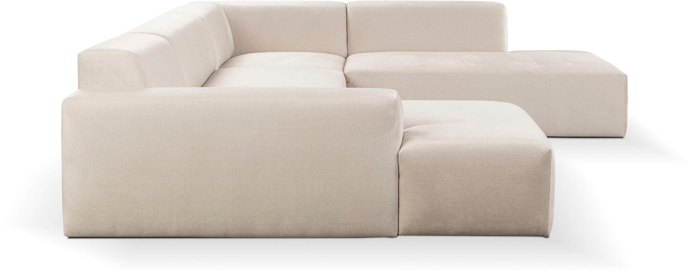 WERK2 Wohnlandschaft »Zeus U-Form«, Curvy Trend Wohnlandschaft mit urbaner Optik auch in weichem Cord