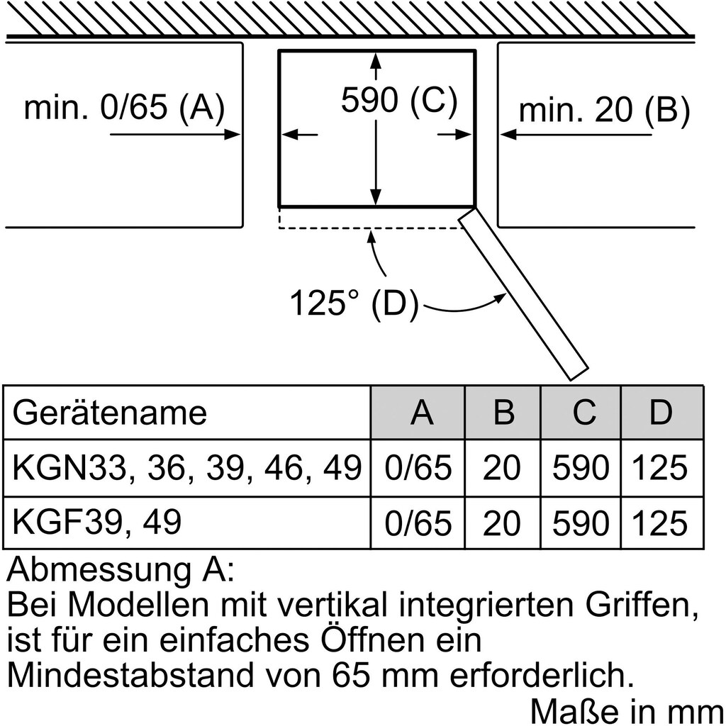 BOSCH Kühl-/Gefrierkombination, Serie 4, KVN36CVEA (Kühl-Gefrierkombination KGN36CJEA + farbige Türfront), 186 cm hoch, 60 cm breit