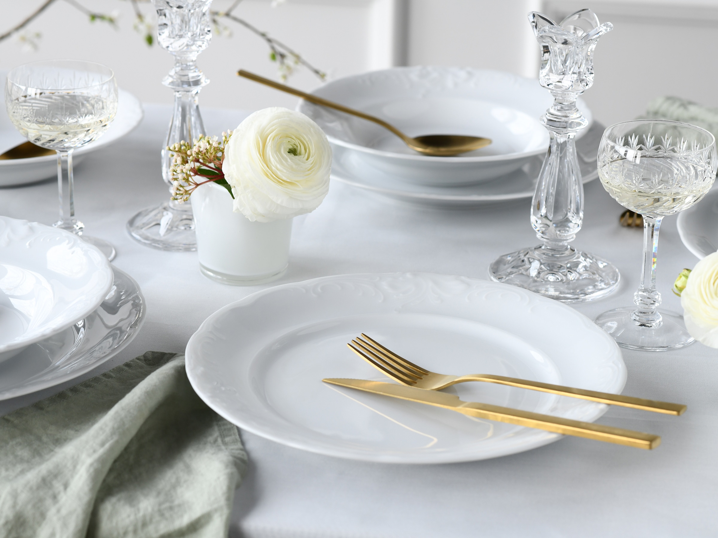 CreaTable Kombiservice »Frederike Weiss, Service 30-tlg.« Klassisch, Zeitlos