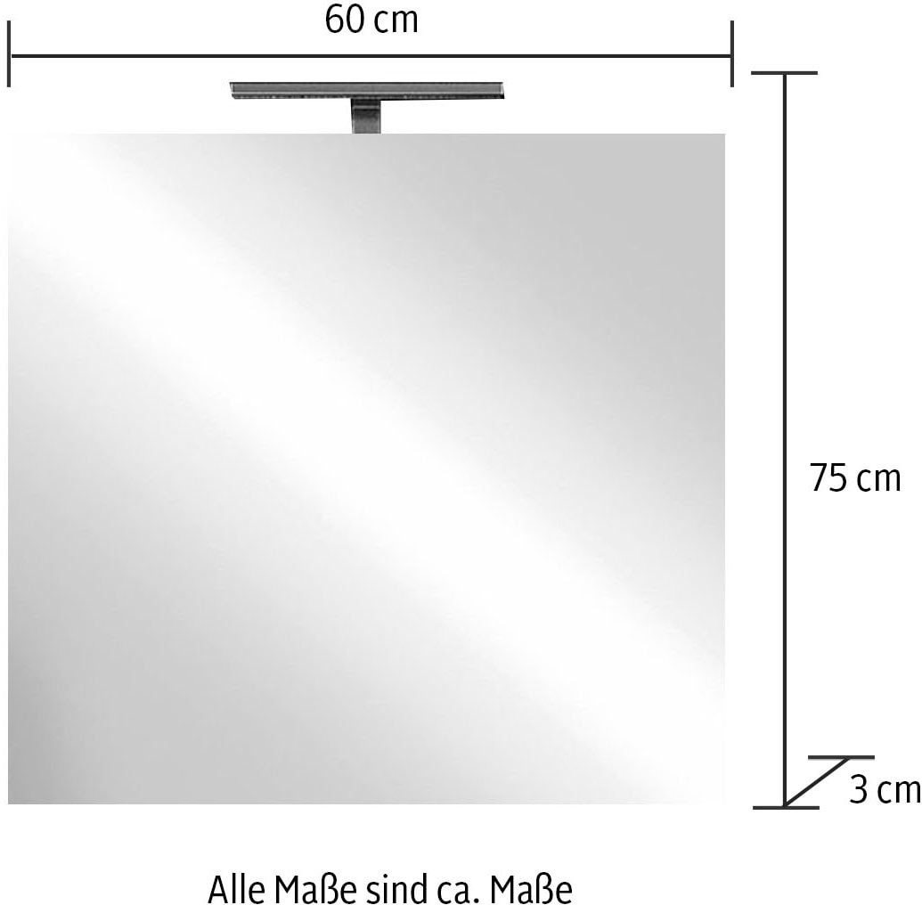 welltime Badspiegel »Neutral«, Spiegel mit Beleuchtung LED, Breite 60, Höhe 75 cm