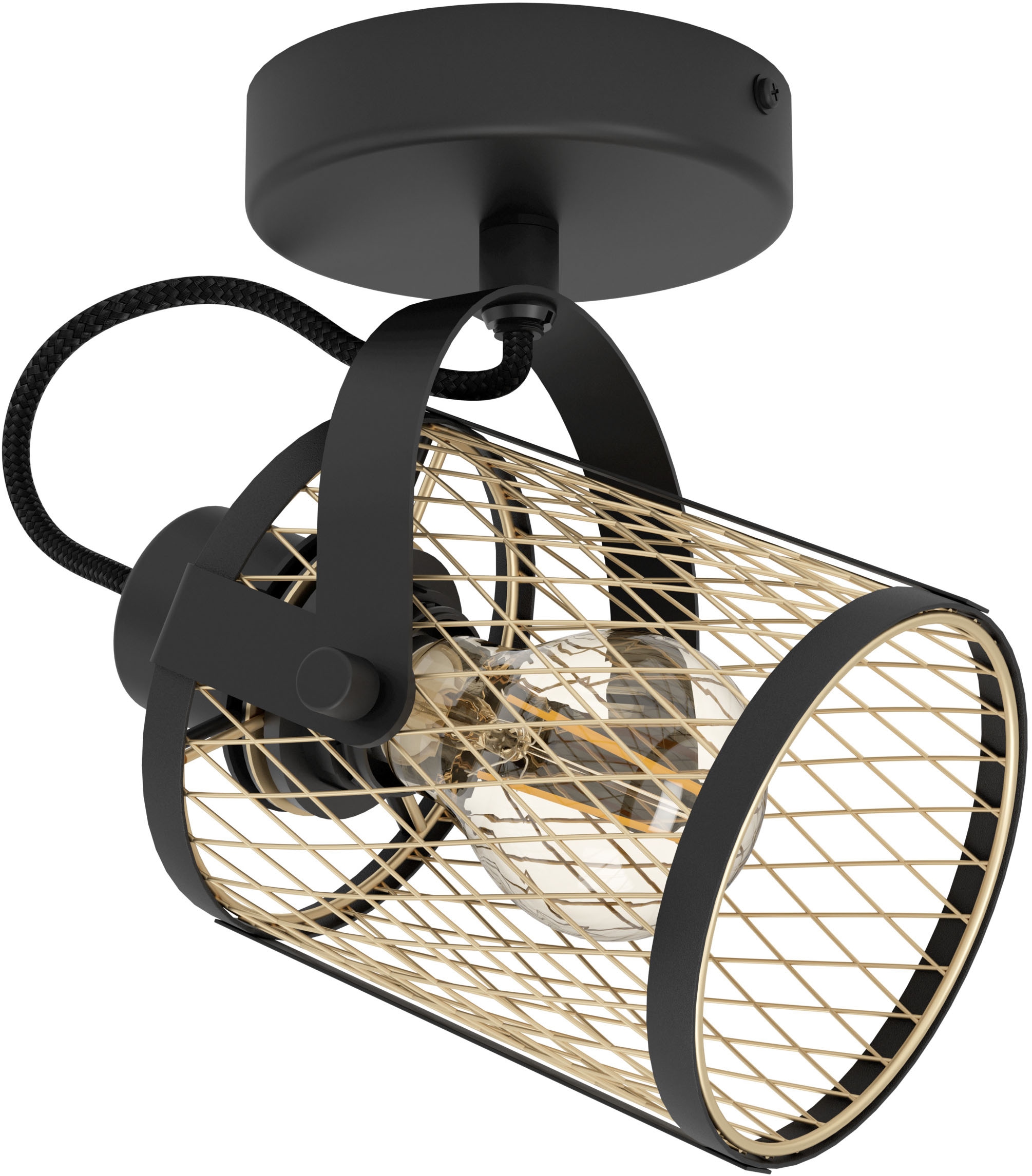 EGLO Deckenspot »DELLOW Spotlampe - Stahl - E27 - 1X40W - IP20« E27 1 Stk. Wandlampe, Wandleuchte, schwenkbarer Strahler, L18 x B11 x H20 cm