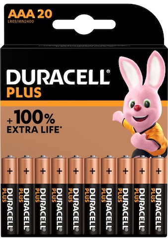 Duracell Batterie »Plus Alkaline, Micro, AAA, LR03 (20 Stück)«, 1,5 V, (Set) kaufen