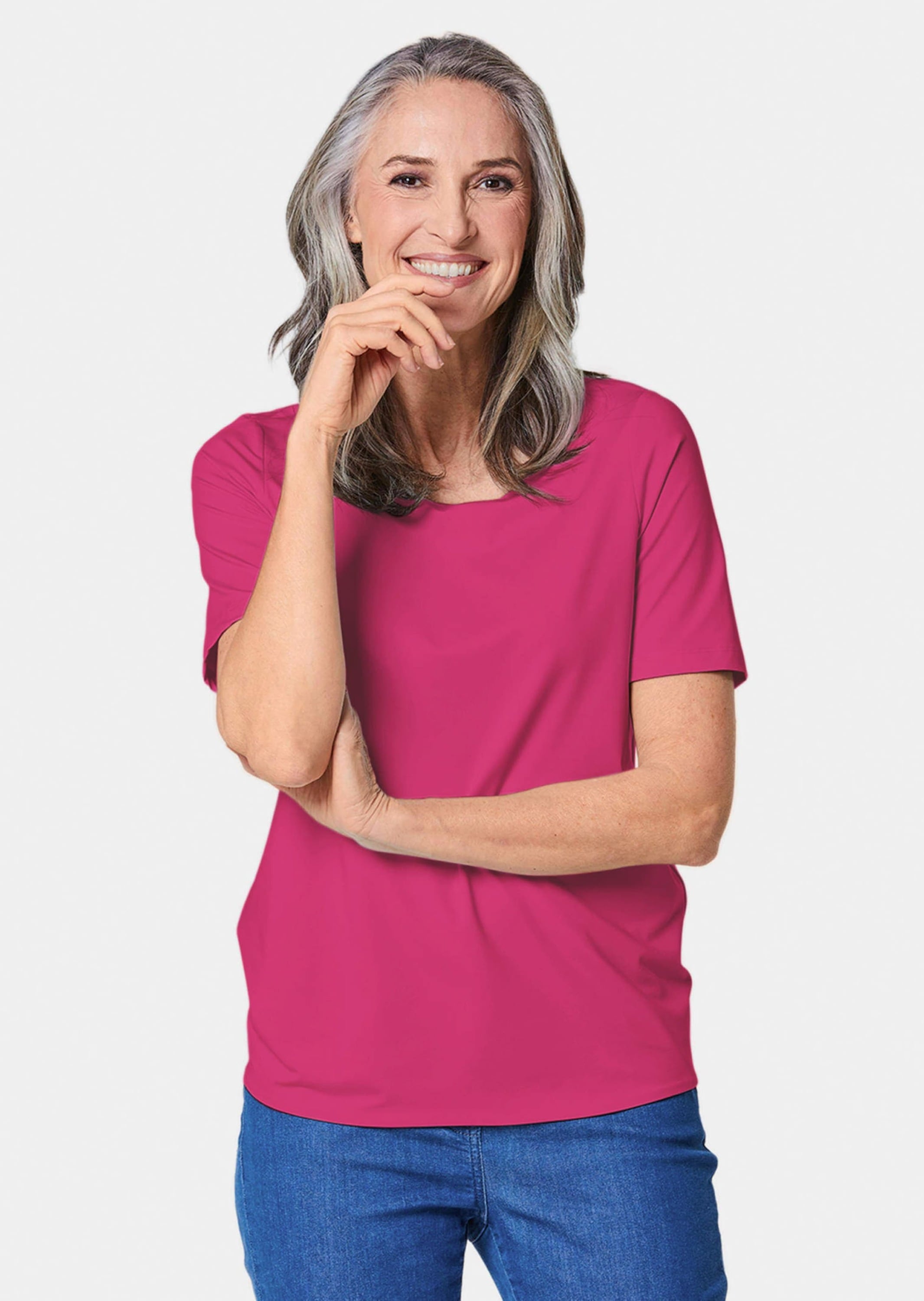 GOLDNER Langarm-Poloshirt »Gepflegtes Shirt in formstabiler Ware«