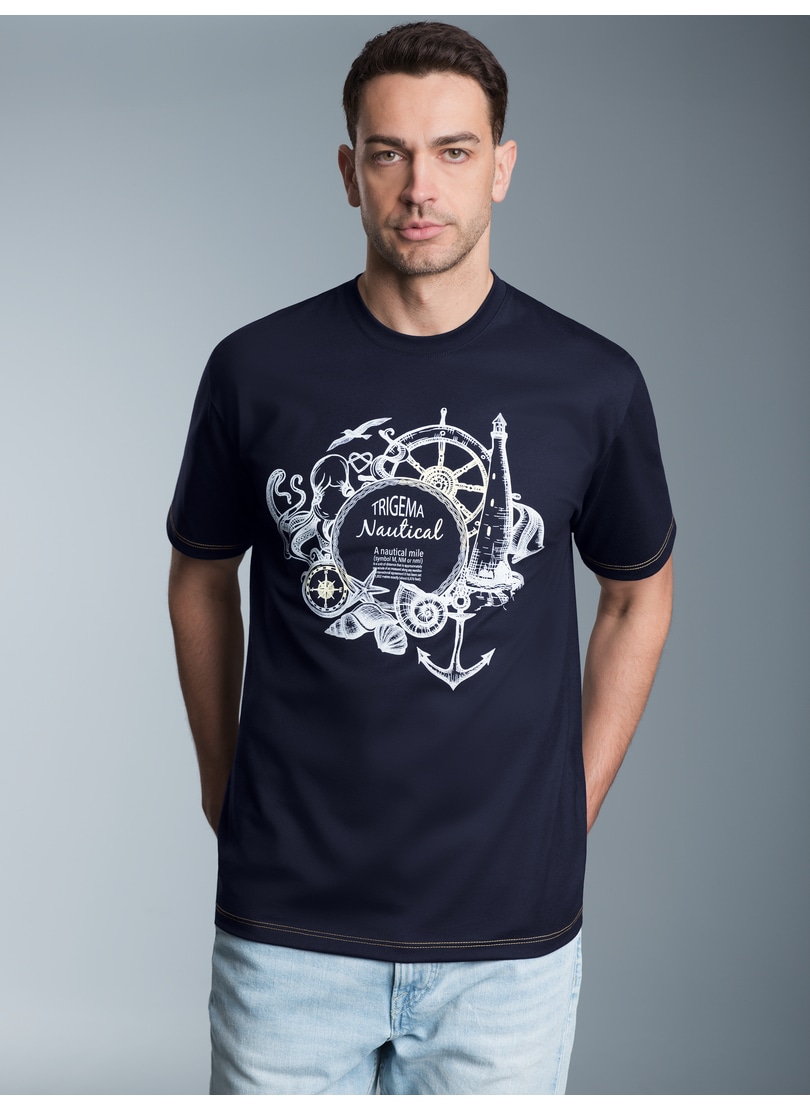 Trigema T-Shirt »TRIGEMA T-Shirt mit maritimem Printmotiv«, (1 tlg.)