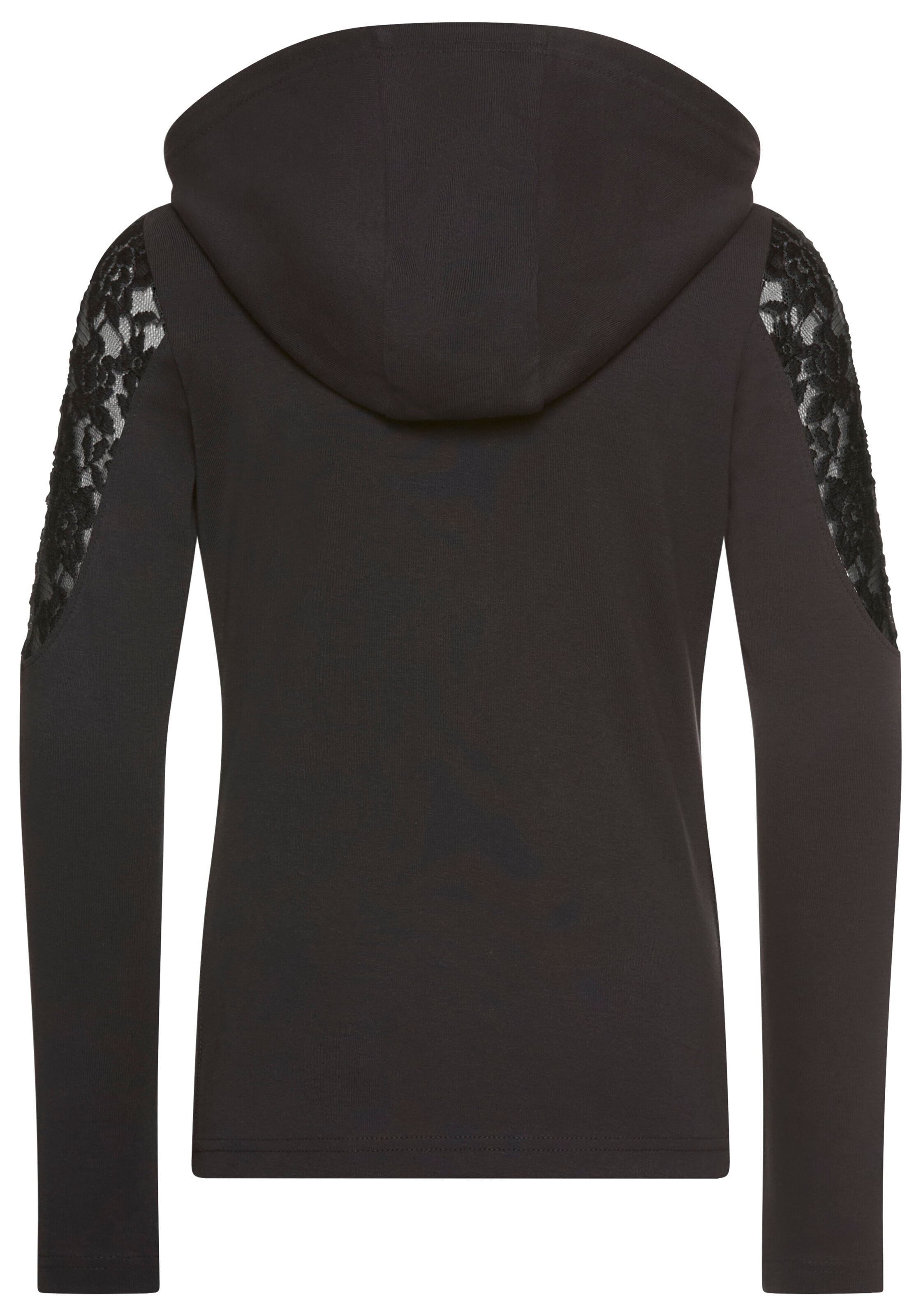 KIDSWORLD Kapuzenshirt »Shirt mit Spitzeneinsatz für Mädchen« Trendiges Shirt mit Spitzeneinsatz