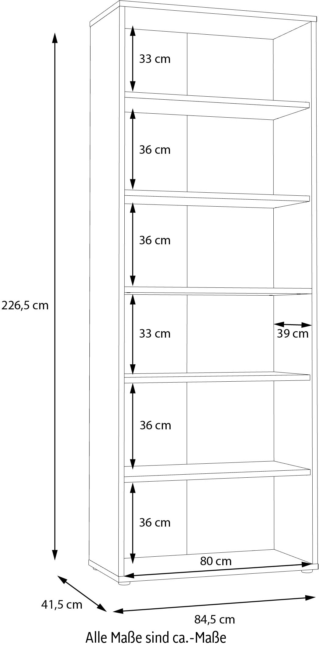 FORTE Aktenregal »Keflav«, Breite 84,5 cm