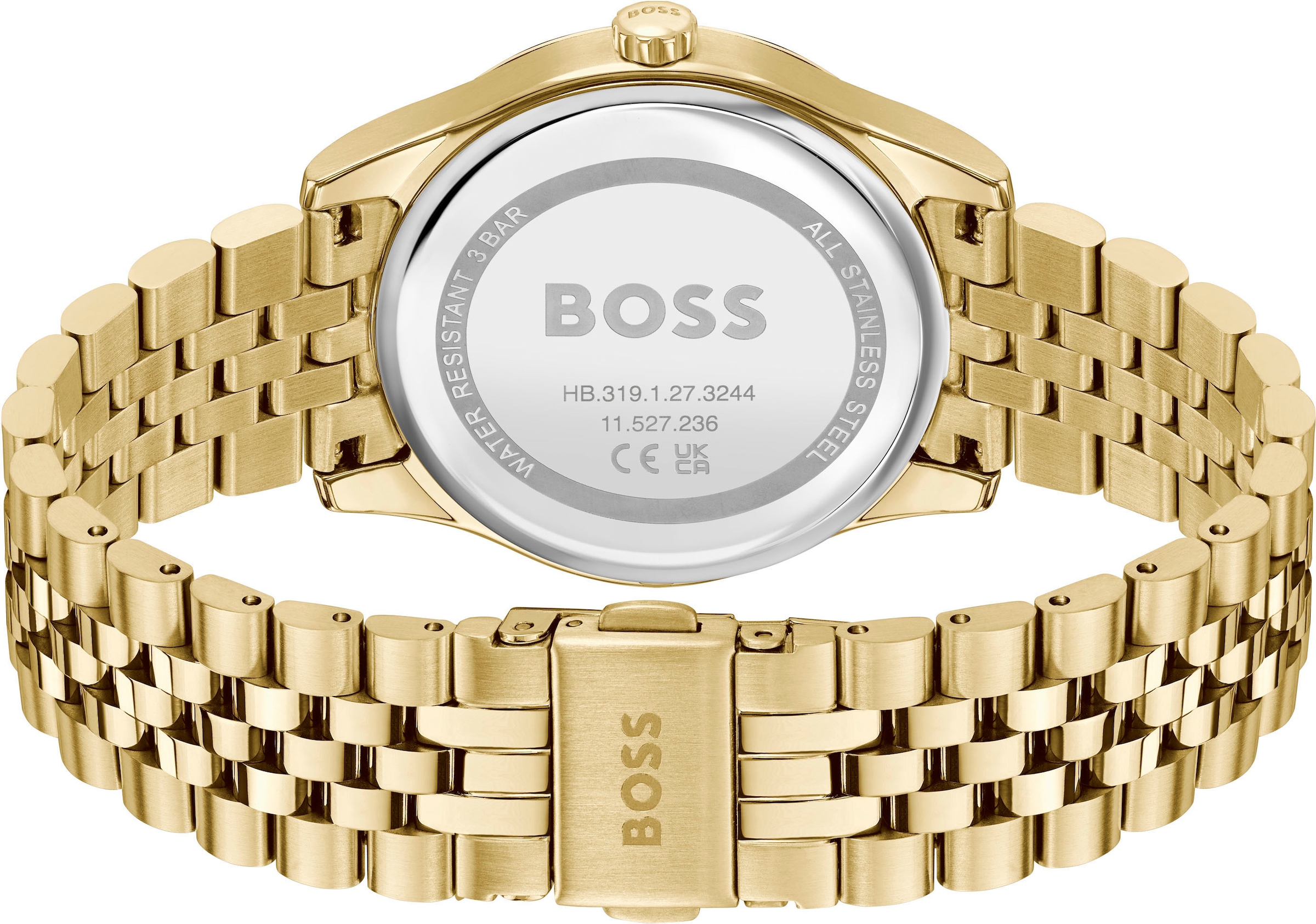 BOSS Quarzuhr »GRACEFUL«, Armbanduhr, Damenuhr, Edelstahlarmband, analog
