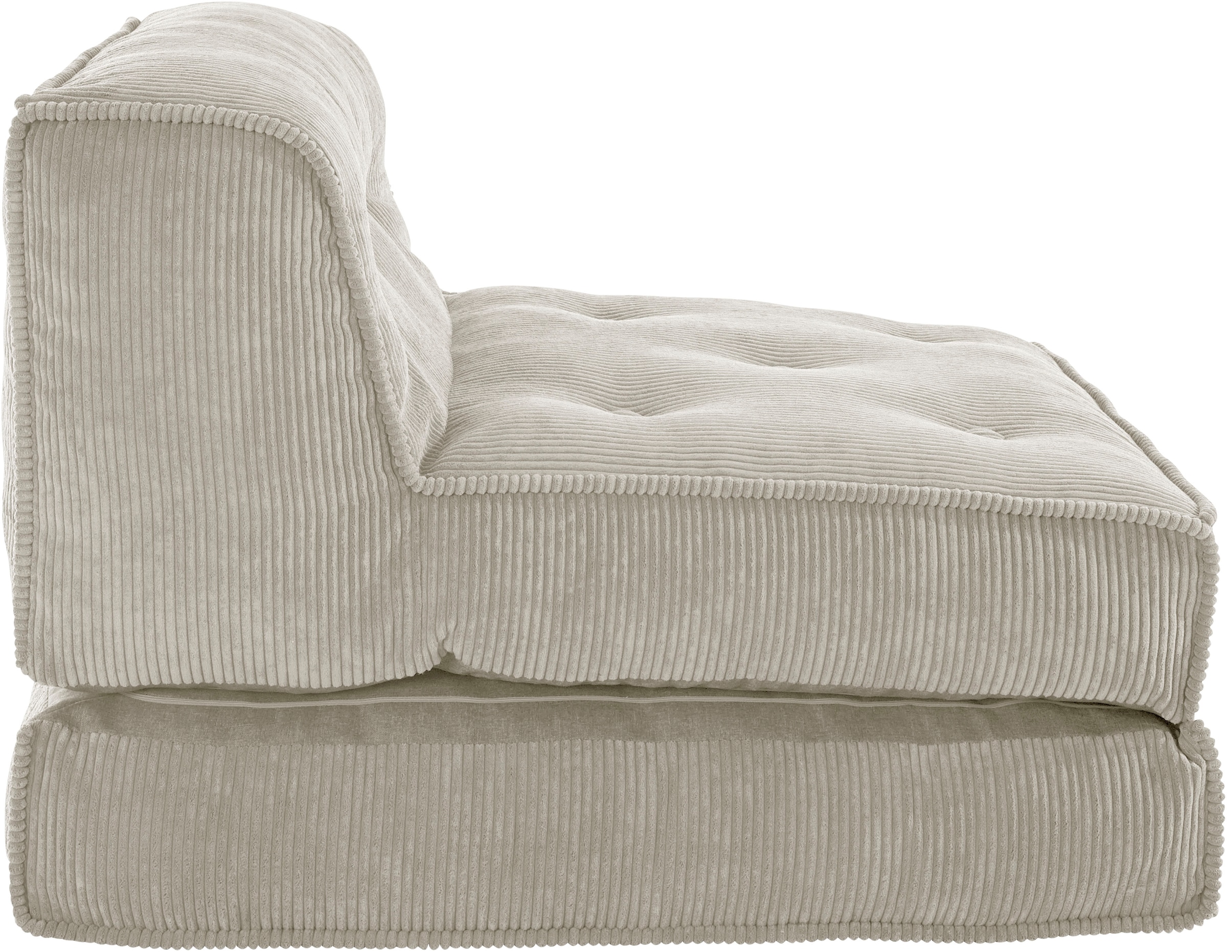INOSIGN Sessel »Pia«, Loungesessel aus Cord, in 2 Größen, Pouf-Funktion.