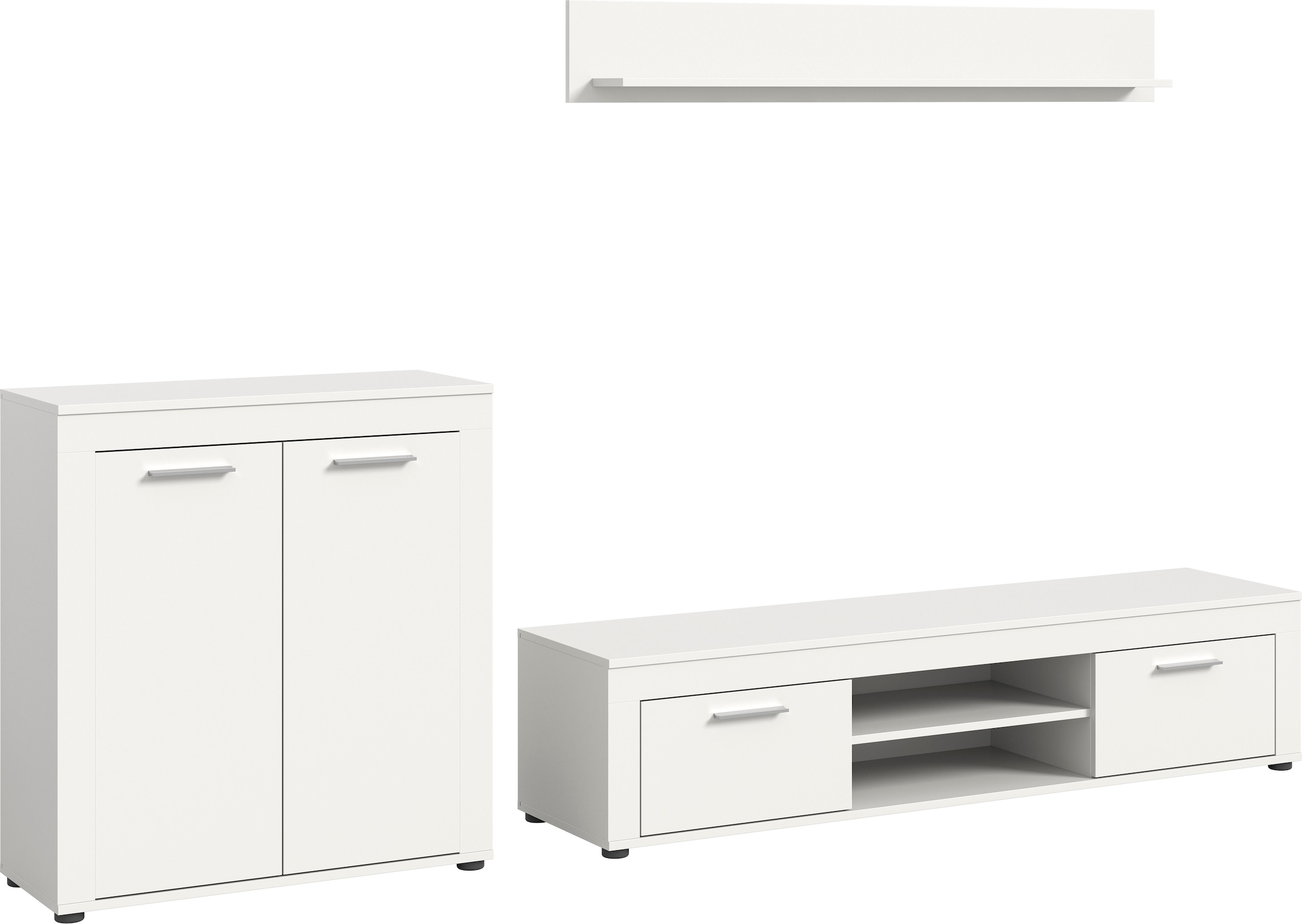 OTTO home Wohnwand »AOSTA, Breite 255cm, 3-teilige Wohn-Kombination« bestehend aus: Highboard, Lowboard, Wandboard, 3 Stk. tlg.