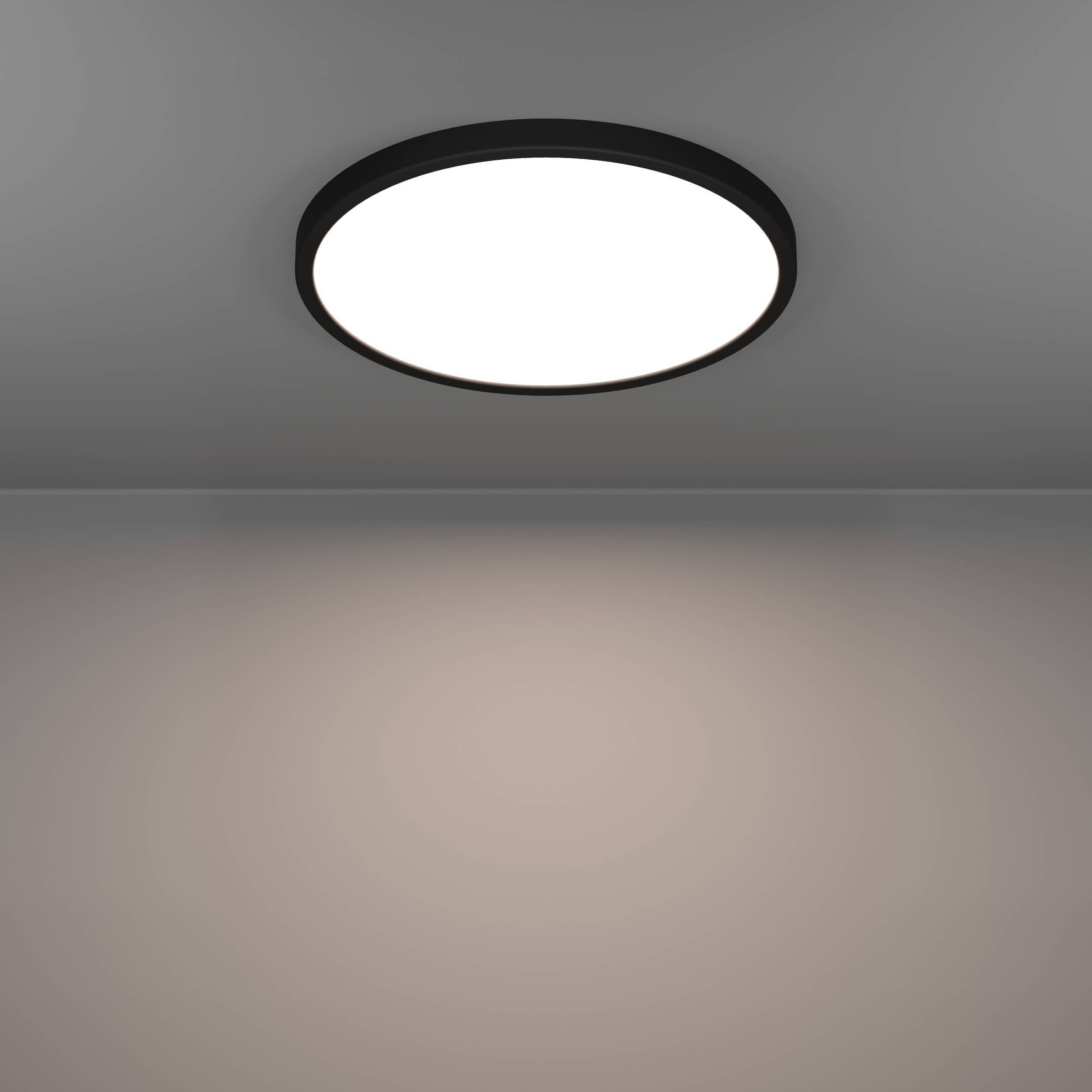 EGLO Aufbauleuchte »Fueva 6 Aufbaulampe, Metall und Kunststoff, Deckenbeleuchtung, Lampe« LED-Modul 1 Stk. Kaltweiß | Neutralweiß | Warmweiß Aufbauleuchte - H2,5 x Ø38,9 cm - schwarz - 17W inkl.