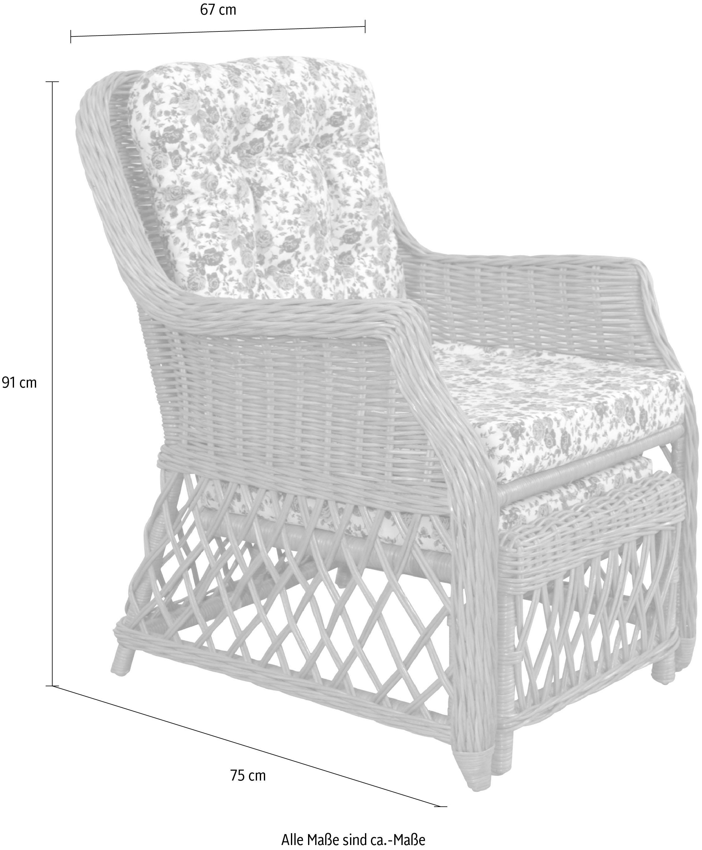 Home (67/75/91) Rattanstuhl, bestellen Maße auf affaire Handarbeit, Rechnung (B/T/H):