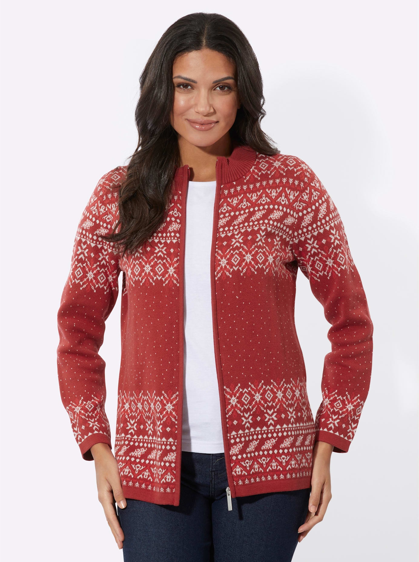 Classic Basics Jacquardstrickjacke