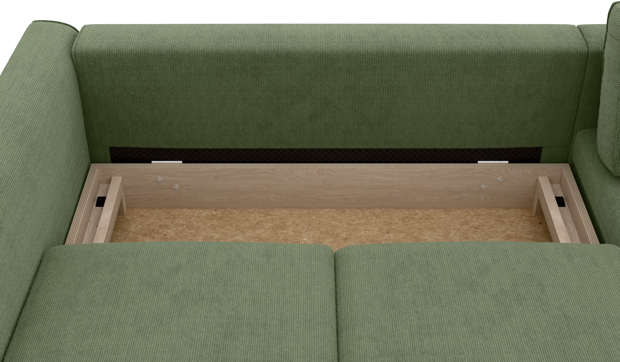 Home affaire Ecksofa »Booster Couch wahlweise mit Schlaffunktion und Bettkasten-auch in Cord«, Recamiere beidseitig montierbar, Sofa in L-Form, 232 cm
