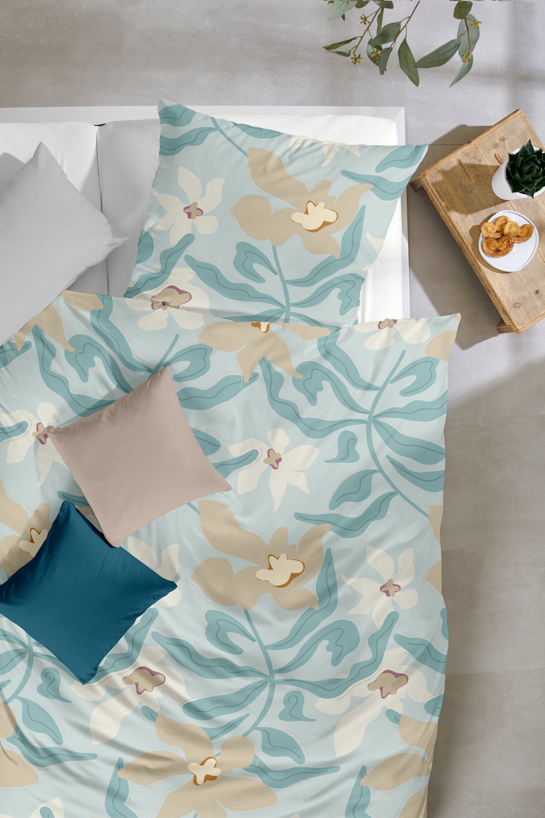 Primera Bettwäsche »Biber-Bettwäsche Matisse« 2 Stk. tlg. mit verspieltem Blumenmuster