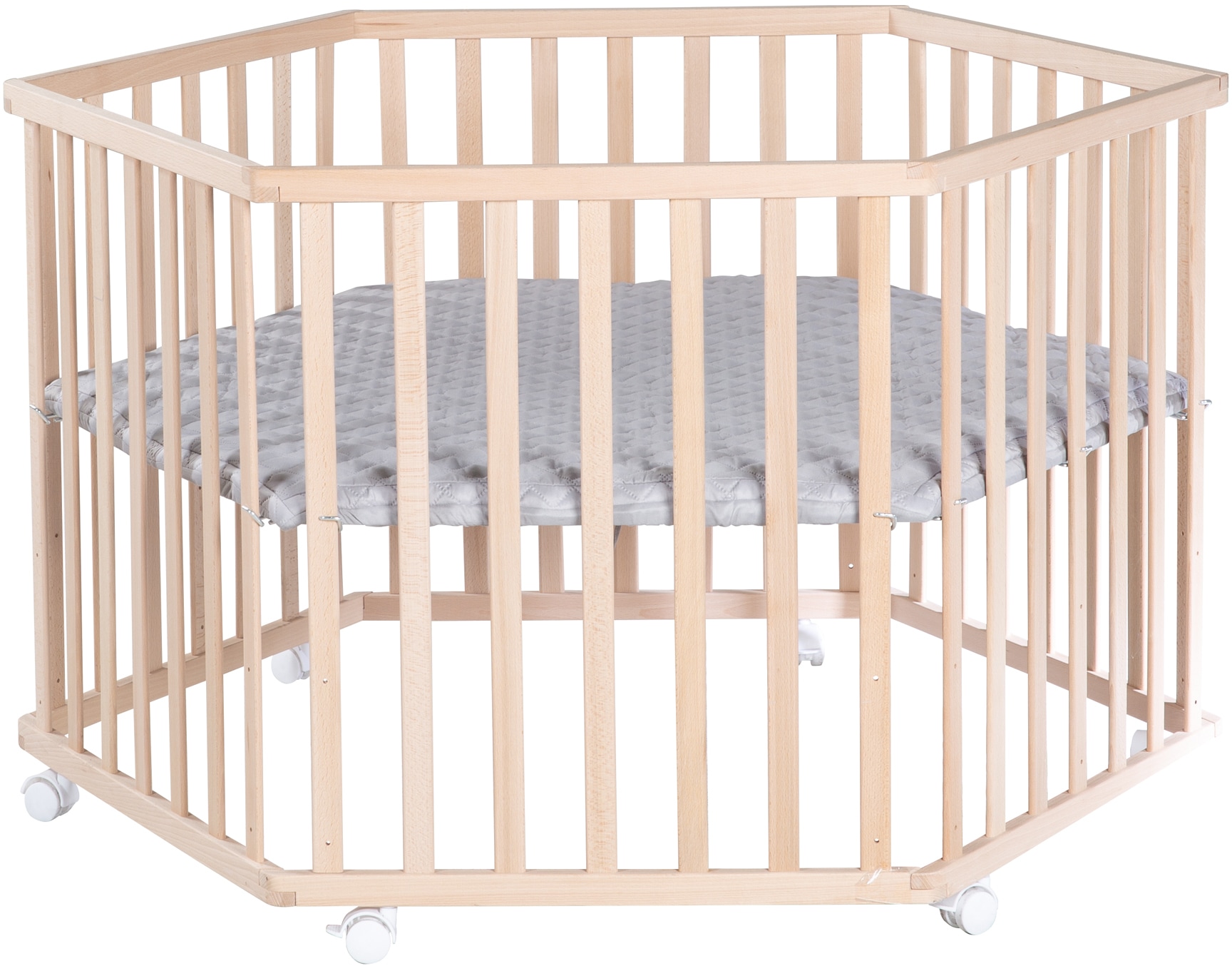 roba® Laufgitter »Style, buche, 6-eckig«, bis 15 kg, mit Schutzeinlage und Nestchen