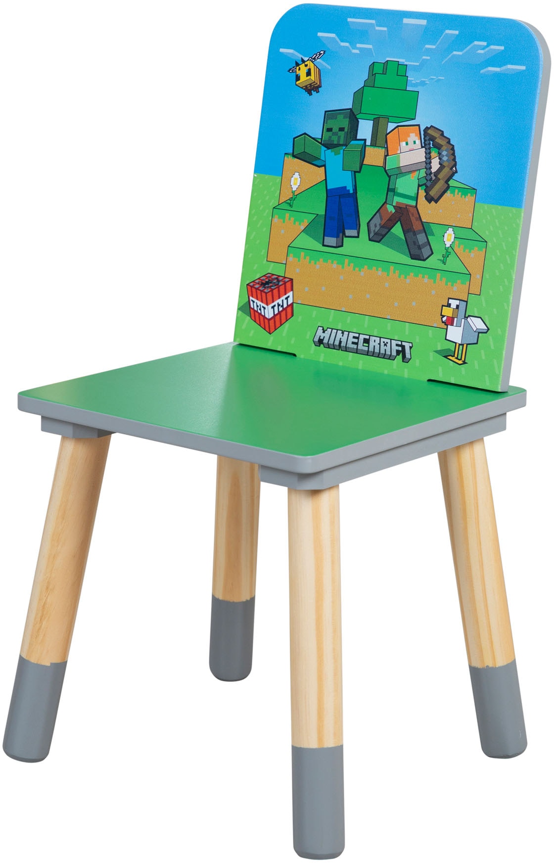 Phoenix Kindersitzgruppe »Minecraft Sitzgruppe« 3 tlg. tlg. Set Tisch mit 2 Stühlen