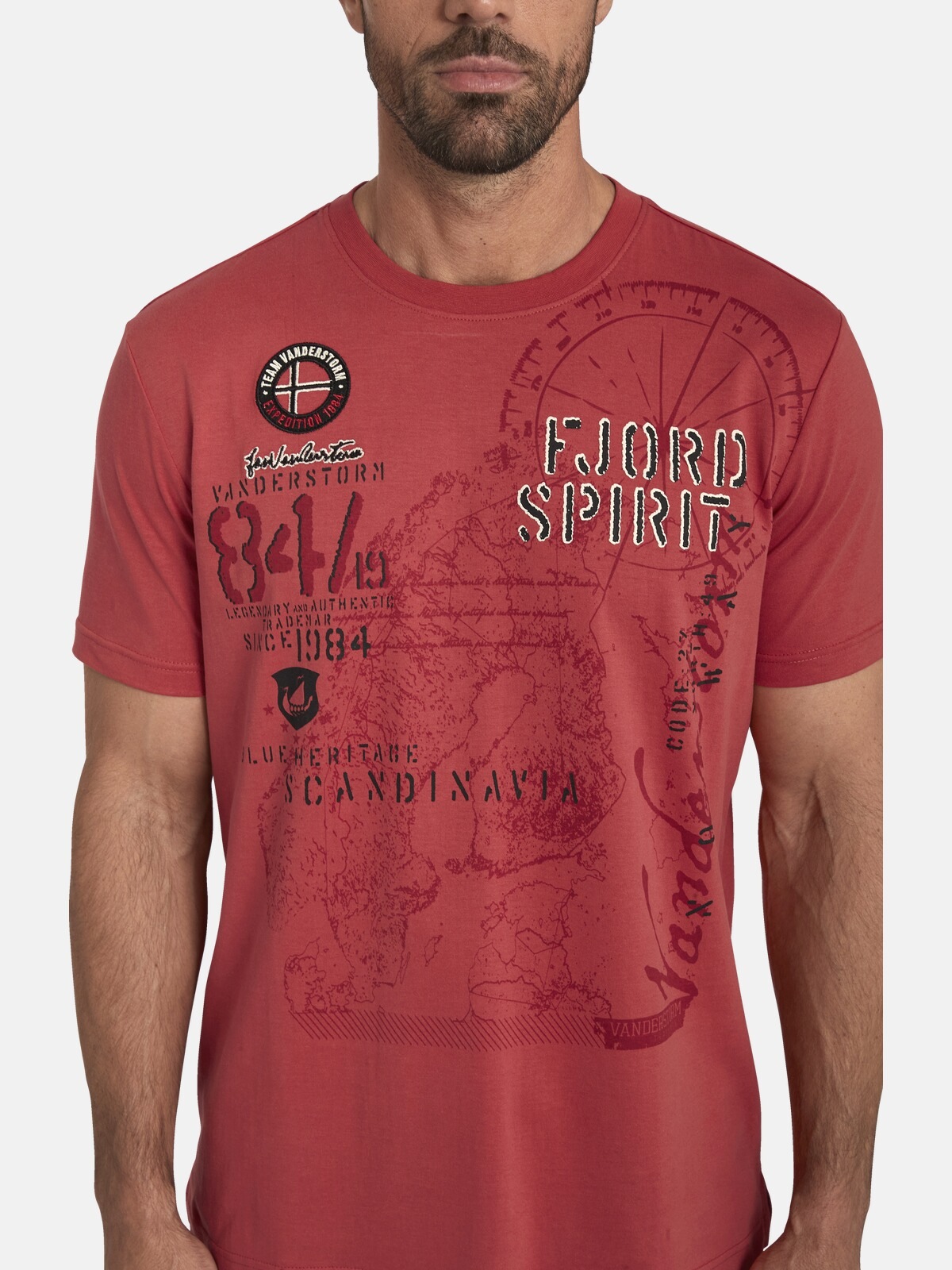 Jan Vanderstorm Rundhalsshirt »T-Shirt DOMINIK«, (1 tlg.), mit Saumschlitzen