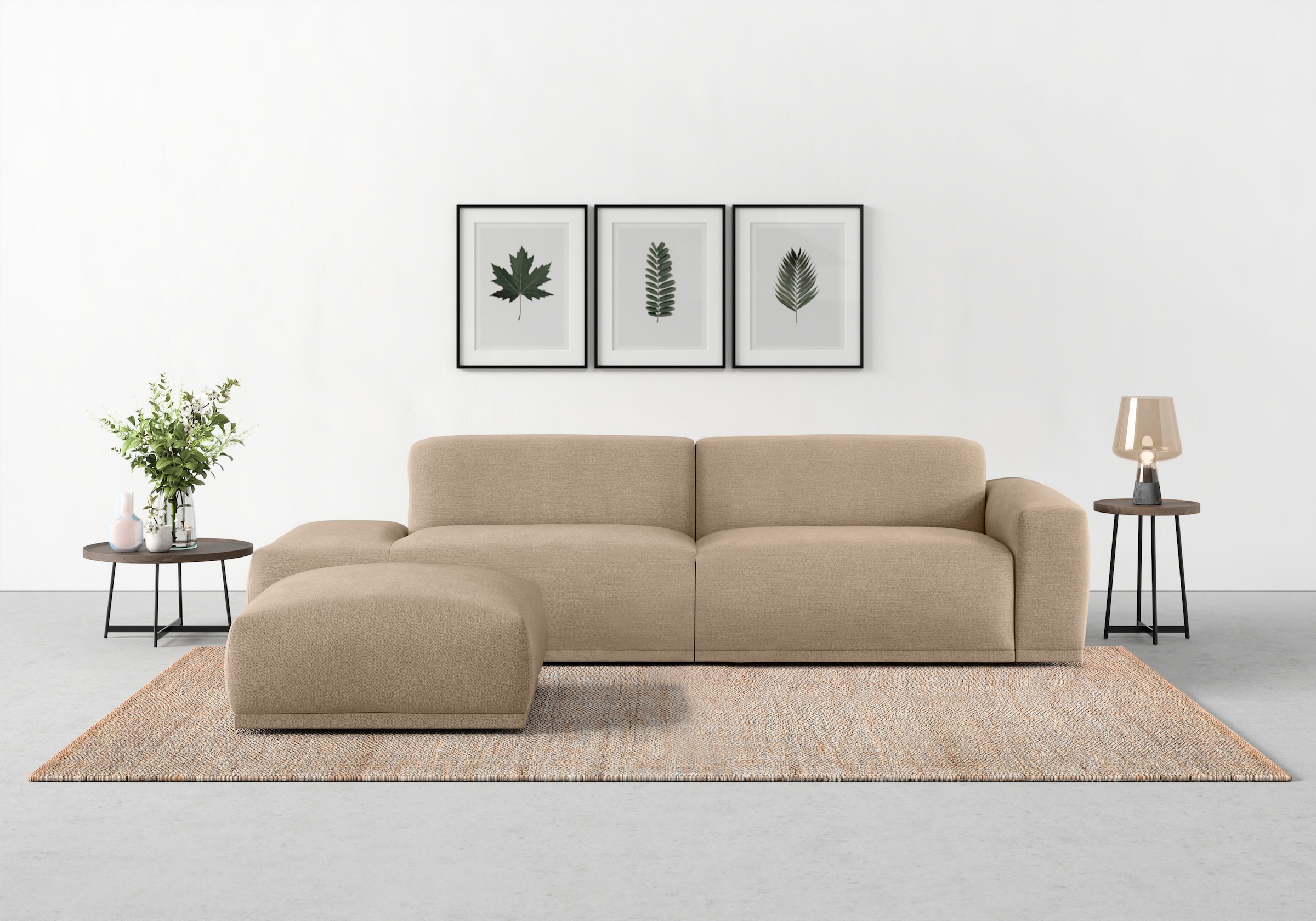 TRENDMANUFAKTUR Big-Sofa »Braga, mit hochwertigem Kaltschaum, Megasofa, in Cord erhältlich«, modernes Big-Sofa, Couch mit hohem Sitzkomfort, 277/72/107 cm (B/H/T)