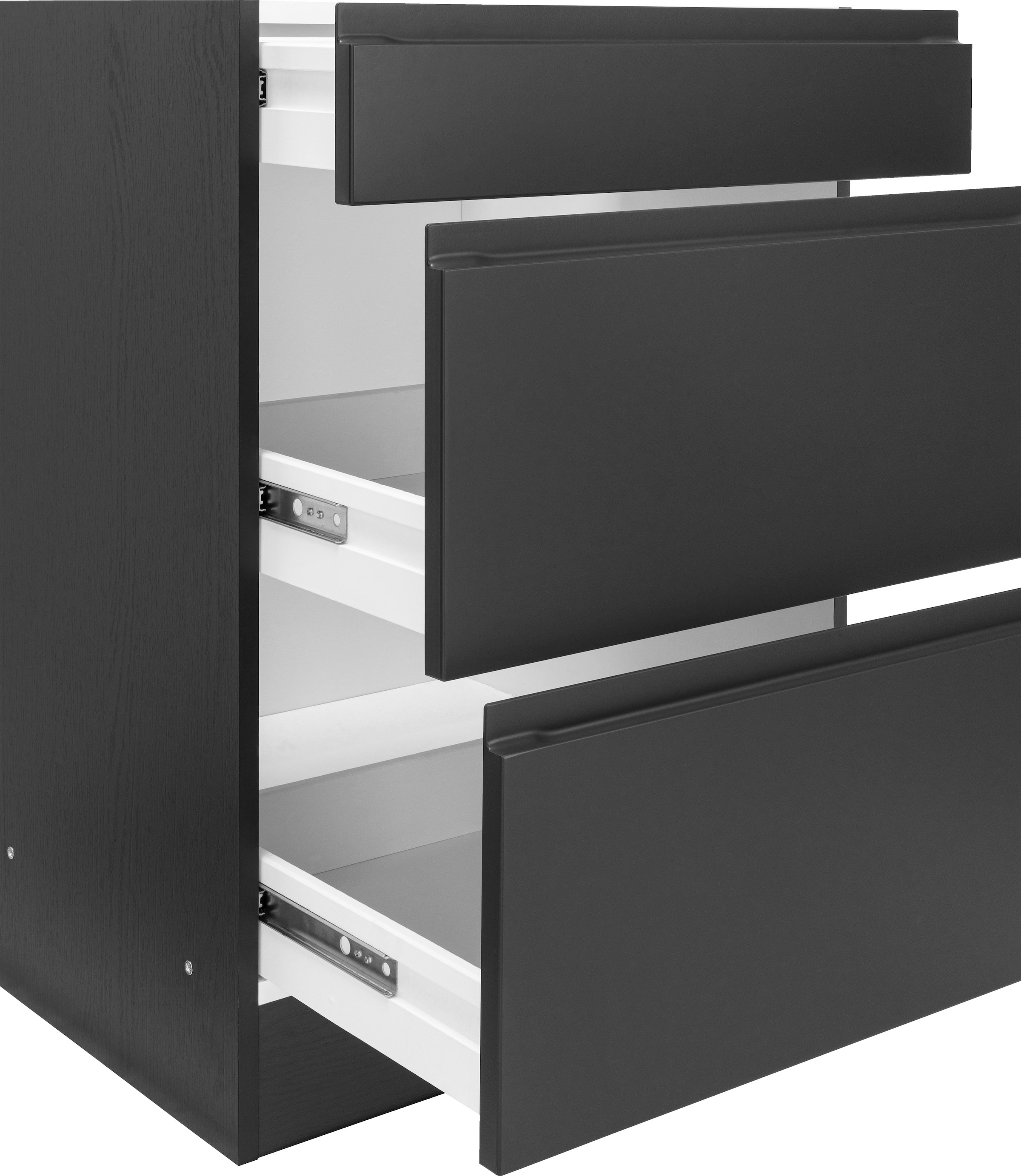 KOCHSTATION Unterschrank »KS-Bruneck« >>Bruneck<< 60 cm breit, für viel Stauraum, hochwertige MDF-Fronten