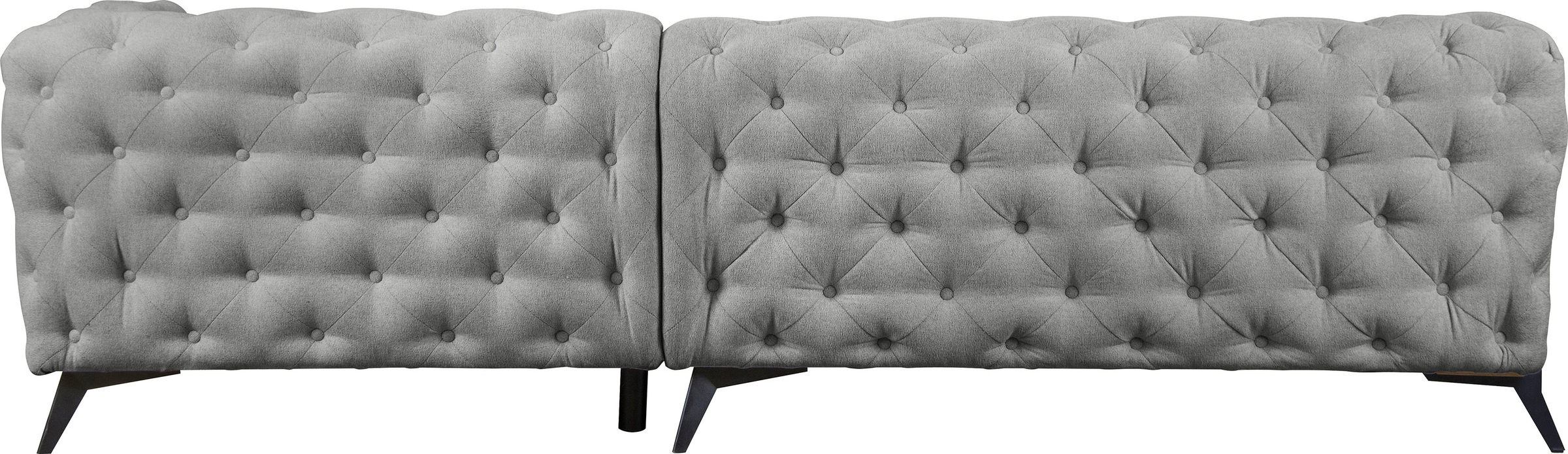 Leonique Chesterfield-Sofa »Amaury L-Form«, großes Ecksofa, Chesterfield-Optik, Breite 323 cm, Fußfarbe wählbar