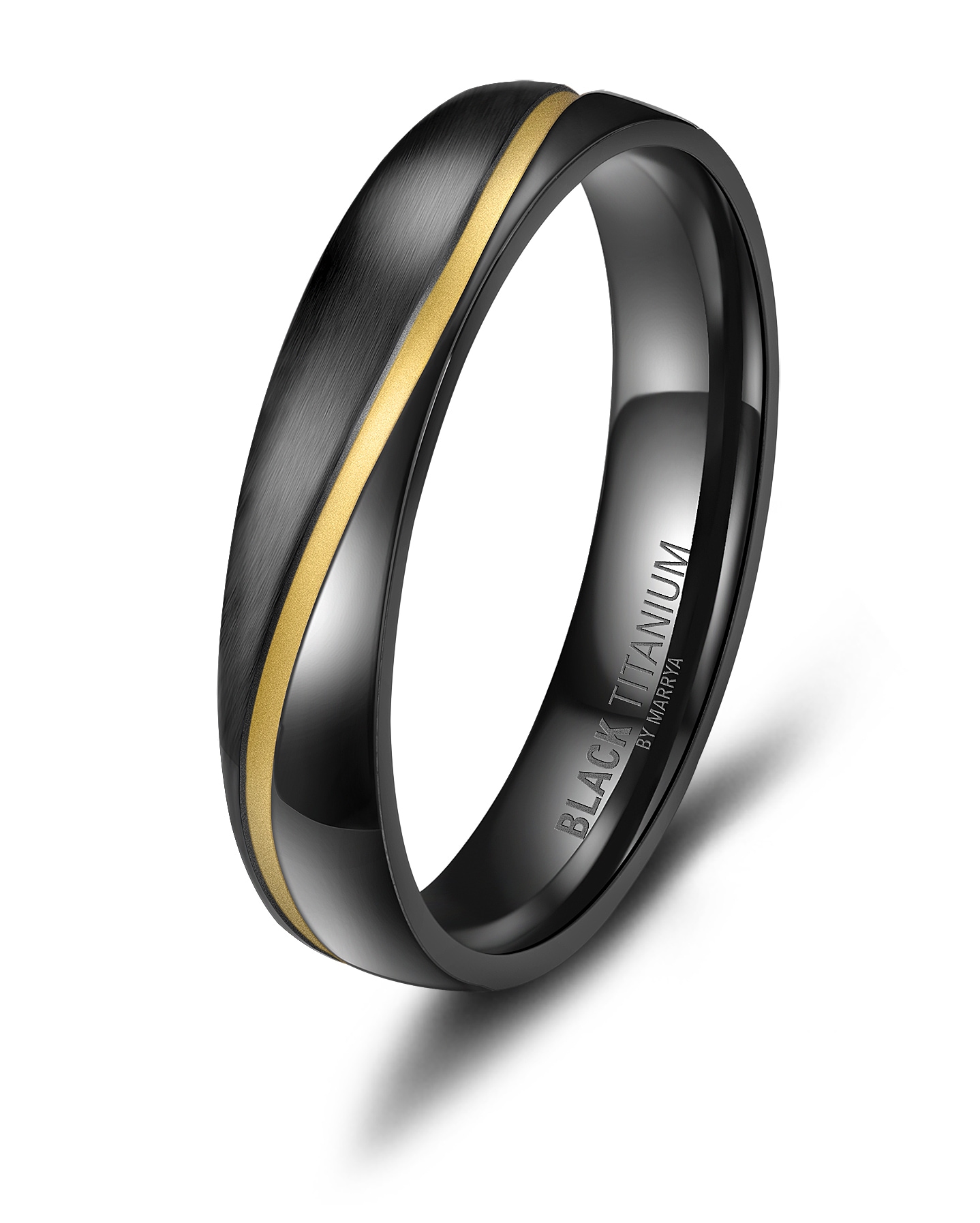 Marrya Perlenring »BLACK TITANIUM by MARRYA Black Titanium - Zirkonium Trauring Ehering Partnerring«