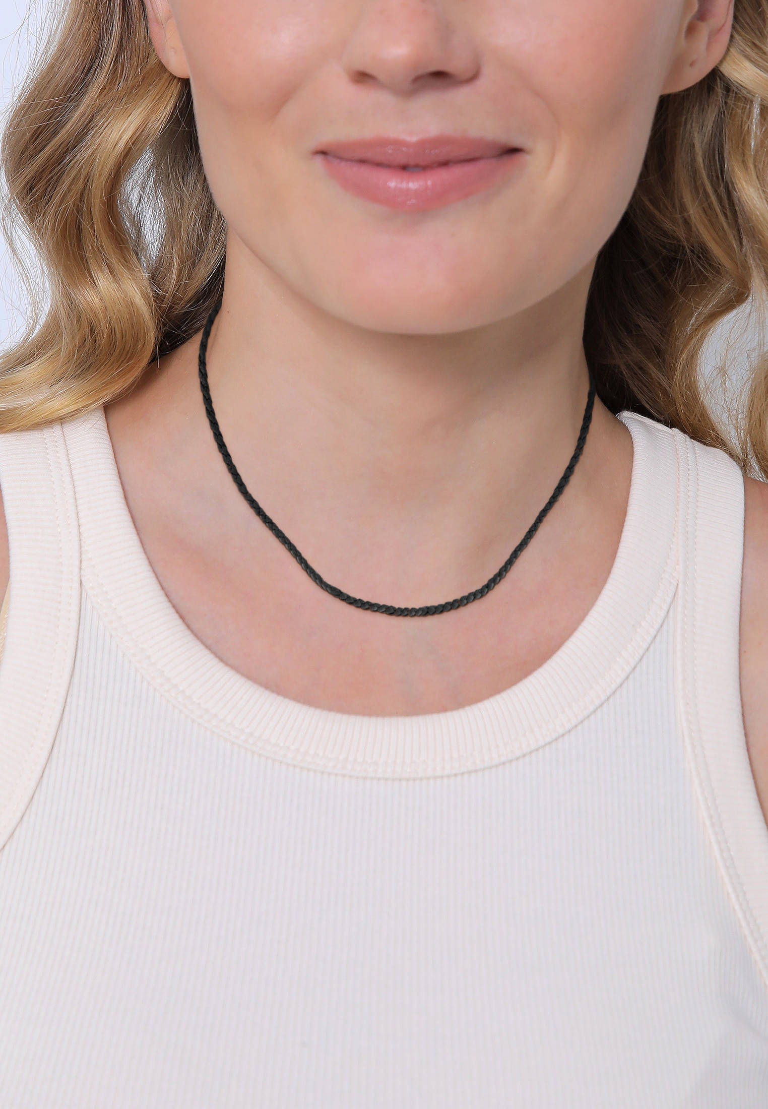Nenalina Kette ohne Anhänger »Halskette Lederhalsband Basic Kette Kombinierbar 925 Silber«