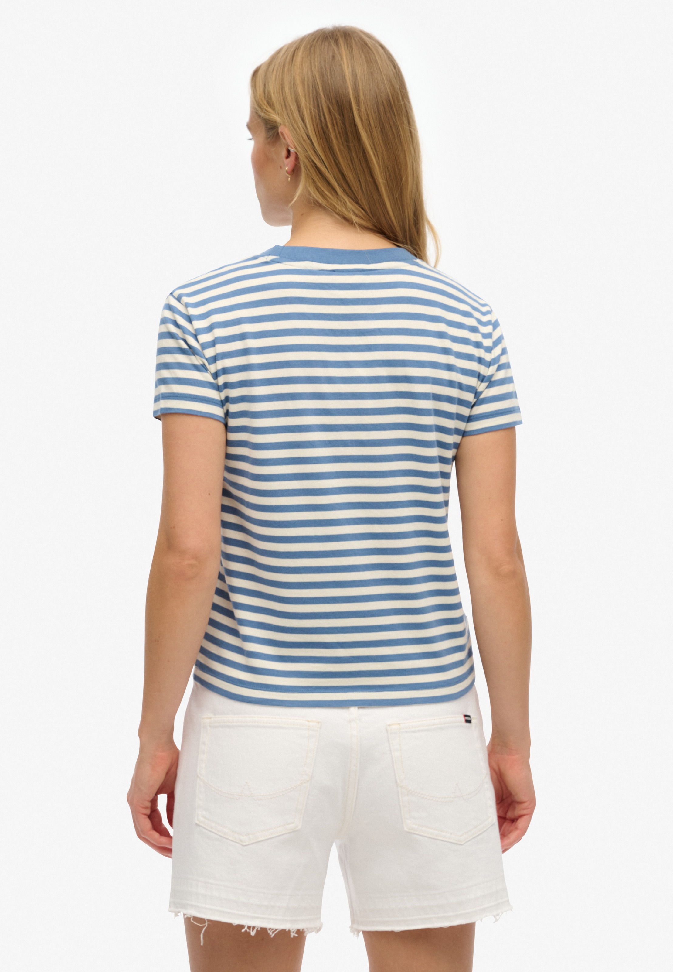 Superdry T-Shirt »ESSENTIAL LOGO STR FITTED TEE«, angenehmes Tragegefühl durch besonders weiche Haptik