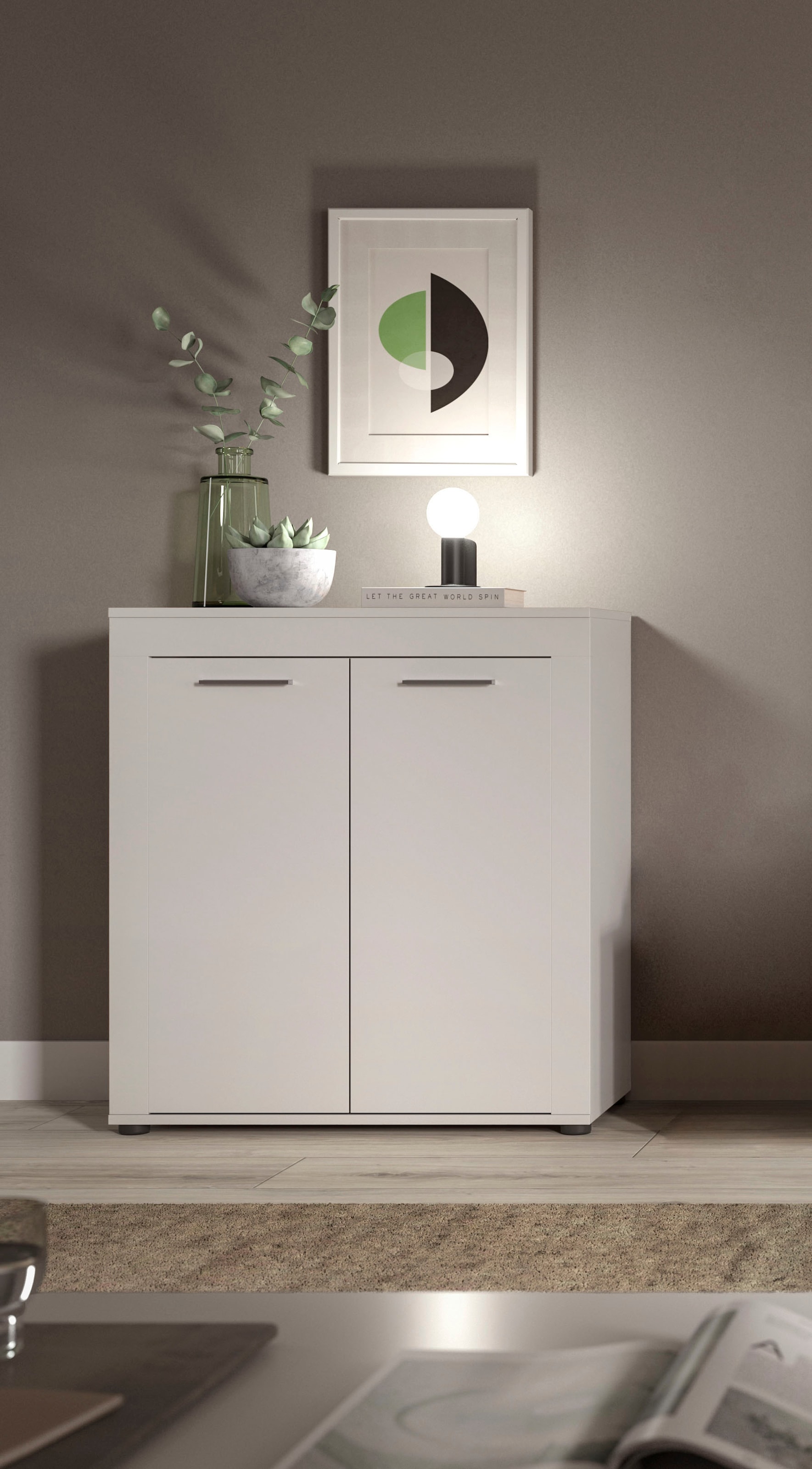 INOSIGN Highboard »Aosta, Höhe 88 cm, in verschiedenen Farbausführungen«, mit 2 Türen und 3 Fächern, Wohnzimmer, Kommode, Schrank