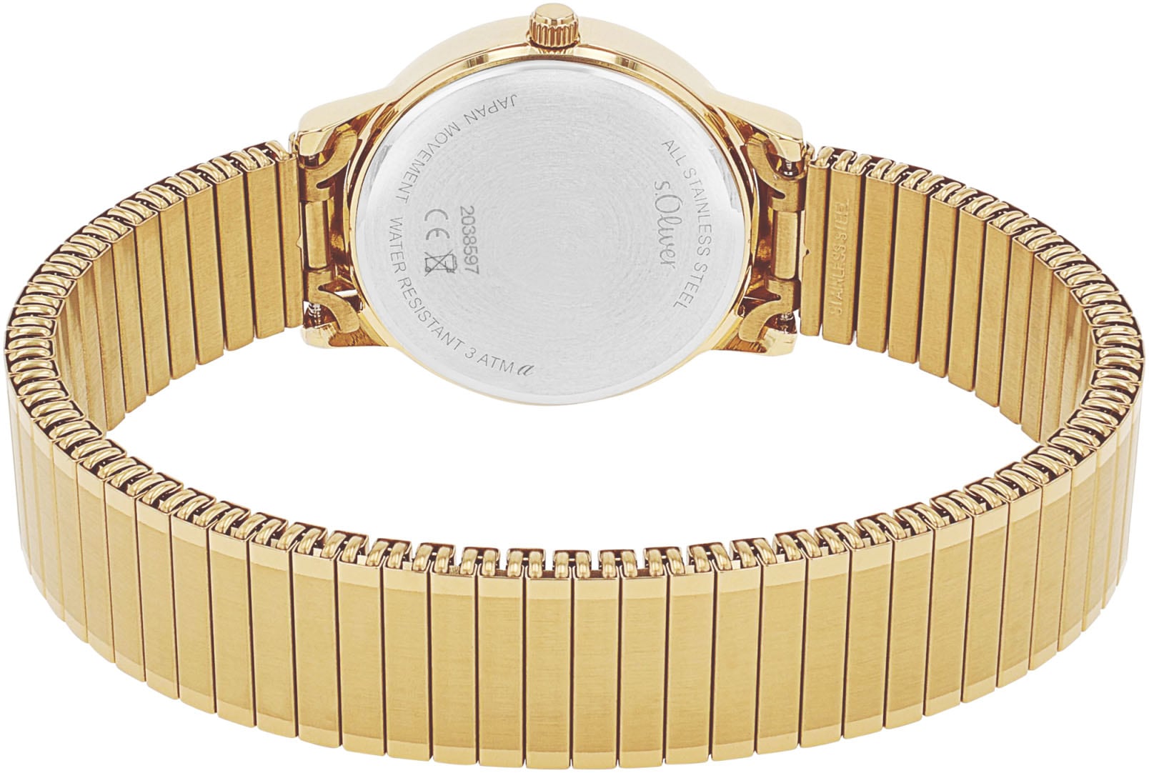 s.Oliver Quarzuhr, Armbanduhr, Damenuhr, Edelstahlarmband, Flexband, Zugband
