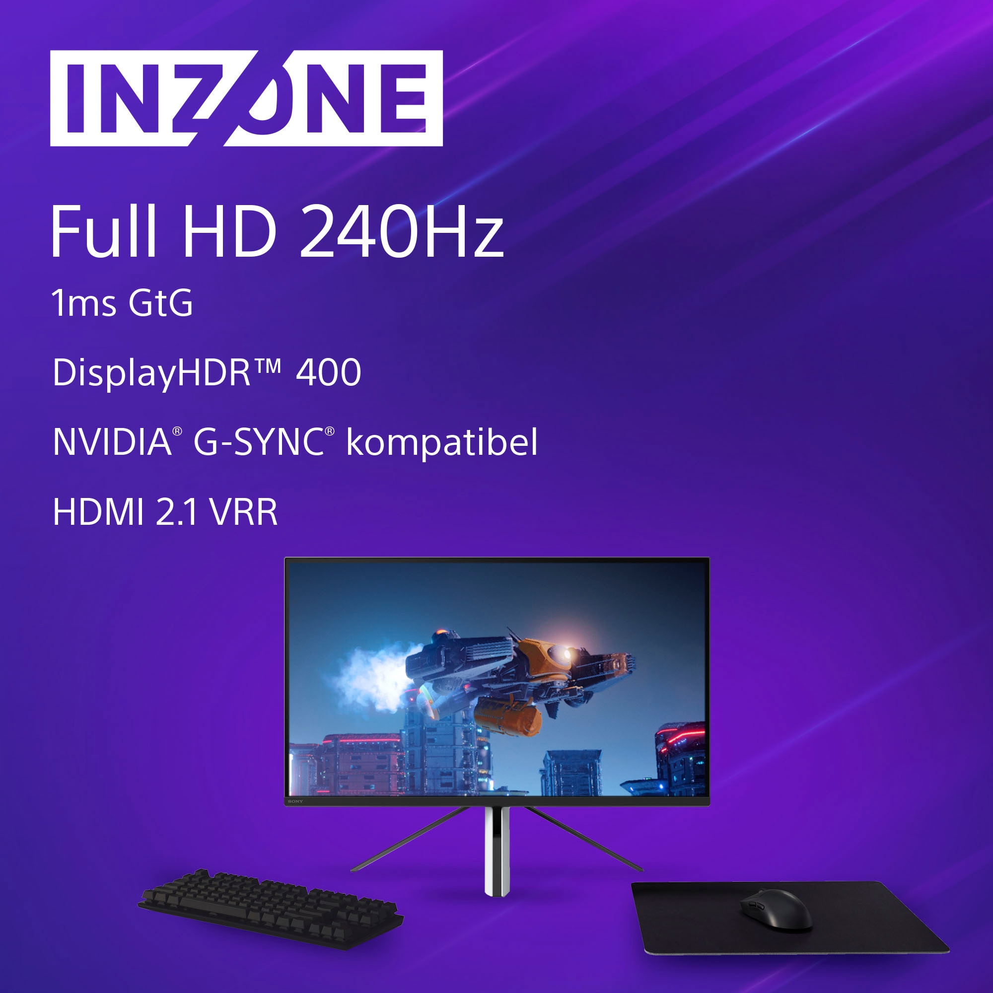 Sony Gaming-Monitor »INZONE M3«, 69 cm/27 Zoll, 1920 x 1080 px, Full HD, 1  ms Reaktionszeit, 240 Hz, Perfekt für PlayStation®5 ➥ 3 Jahre XXL Garantie  | UNIVERSAL